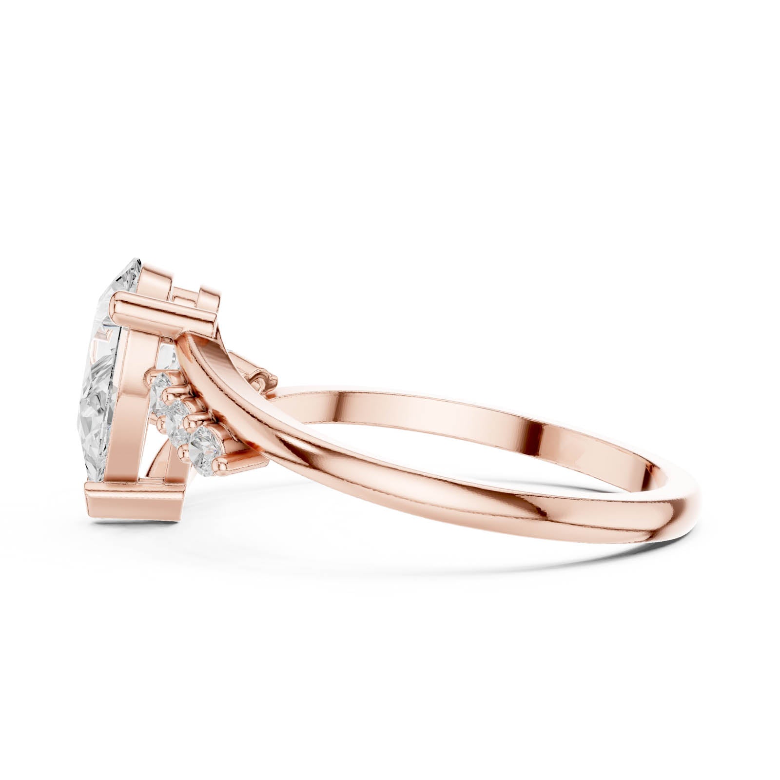 .84 Ct. Pear Diamond Bypass Ring with Pavé Accents (HLR-255) 10