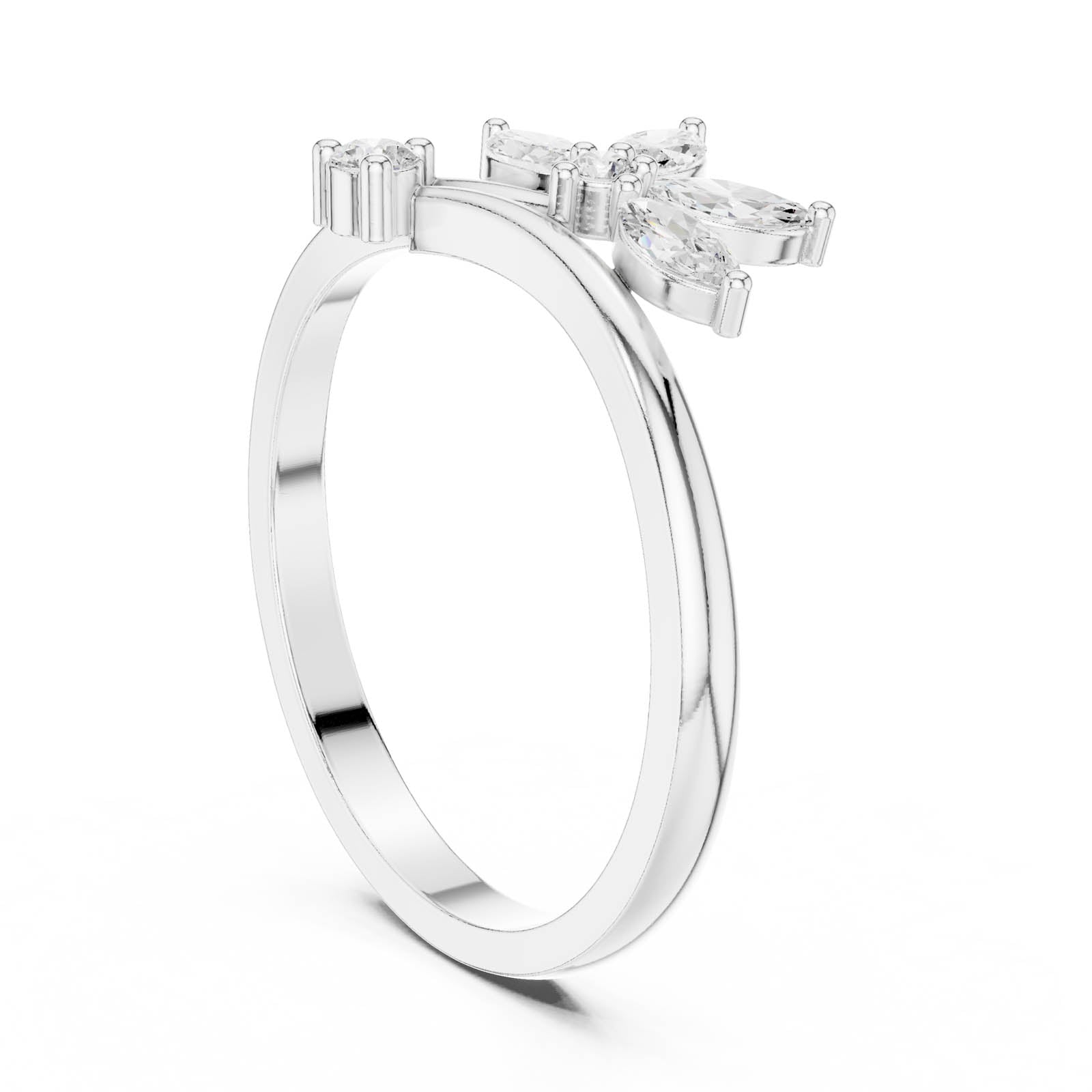 .26 Ct. Marquise and Round Diamond Floral Bypass Ring (HLR-259) 12