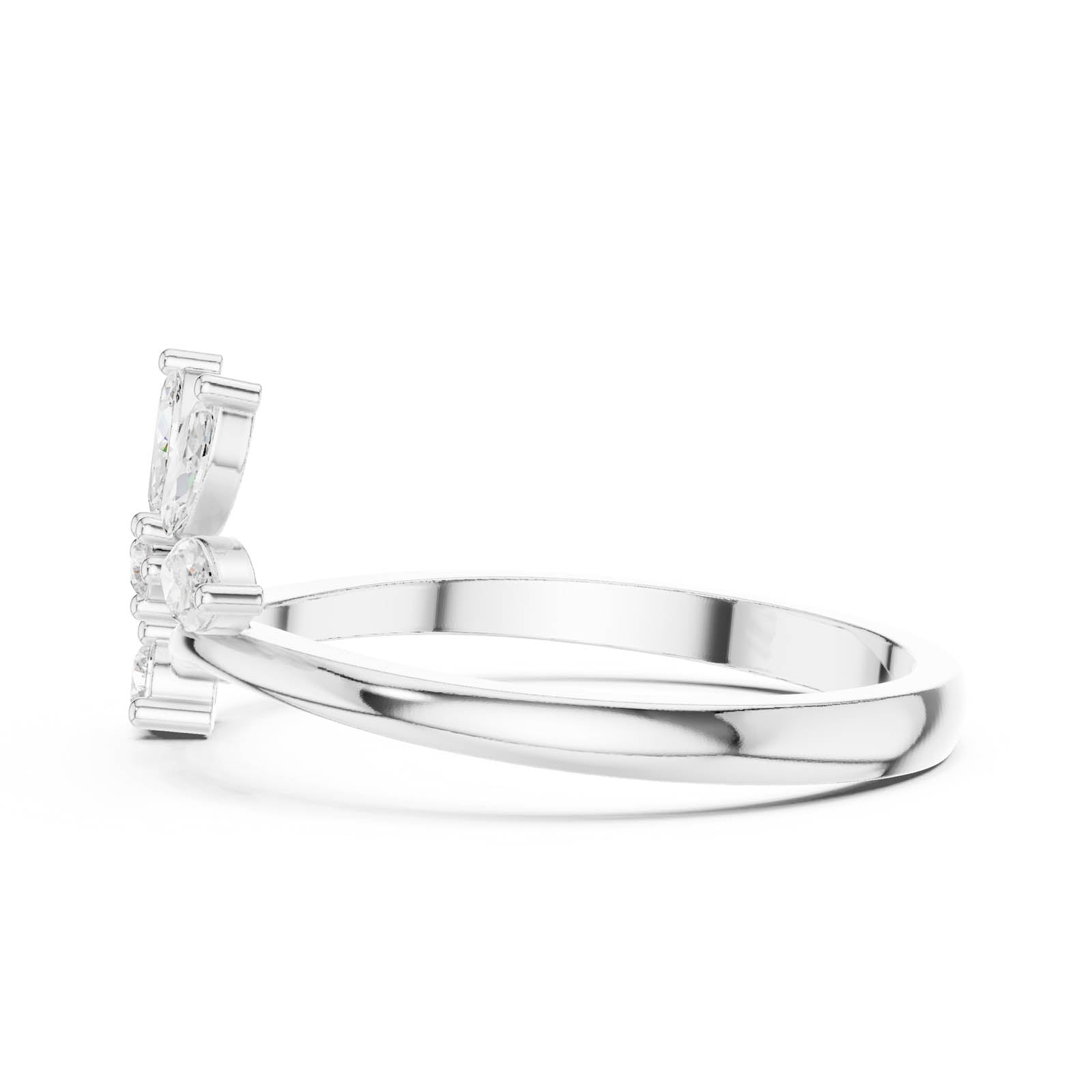 .26 Ct. Marquise and Round Diamond Floral Bypass Ring (HLR-259) 5