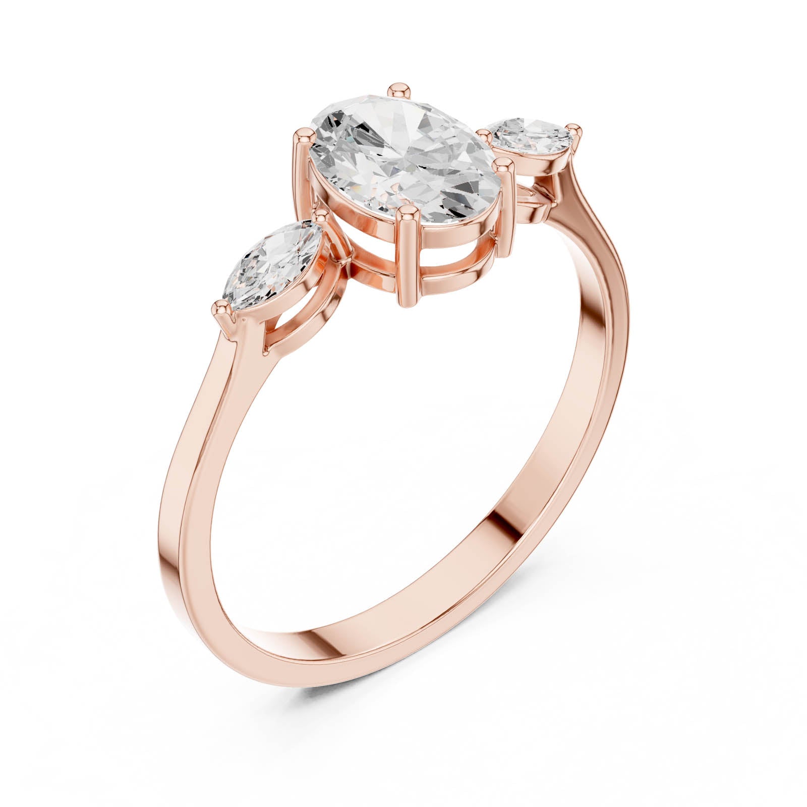 .76 Ct. Oval Diamond Ring with Marquise Side Stones (HLR-45) 11