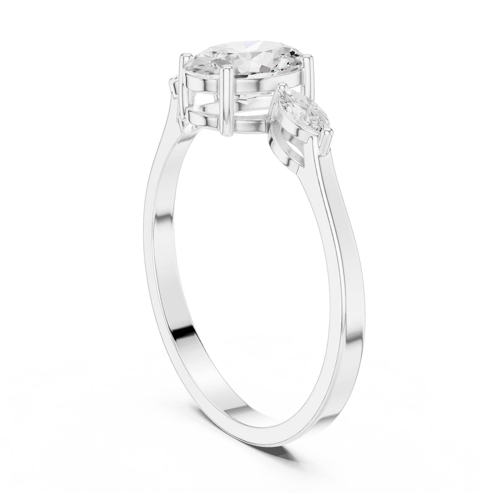 .76 Ct. Oval Diamond Ring with Marquise Side Stones (HLR-45) 13
