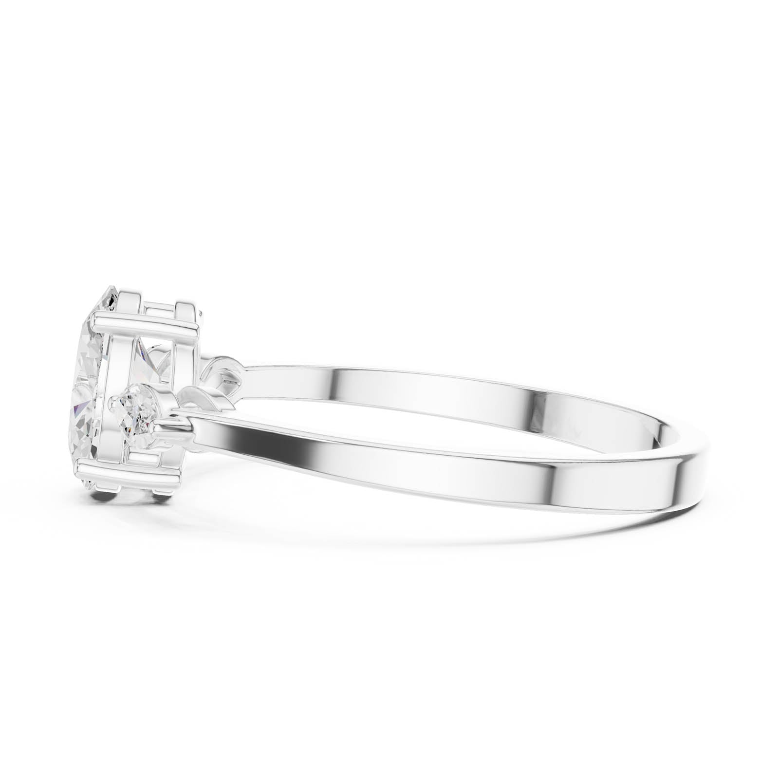 .76 Ct. Oval Diamond Ring with Marquise Side Stones (HLR-45) 6