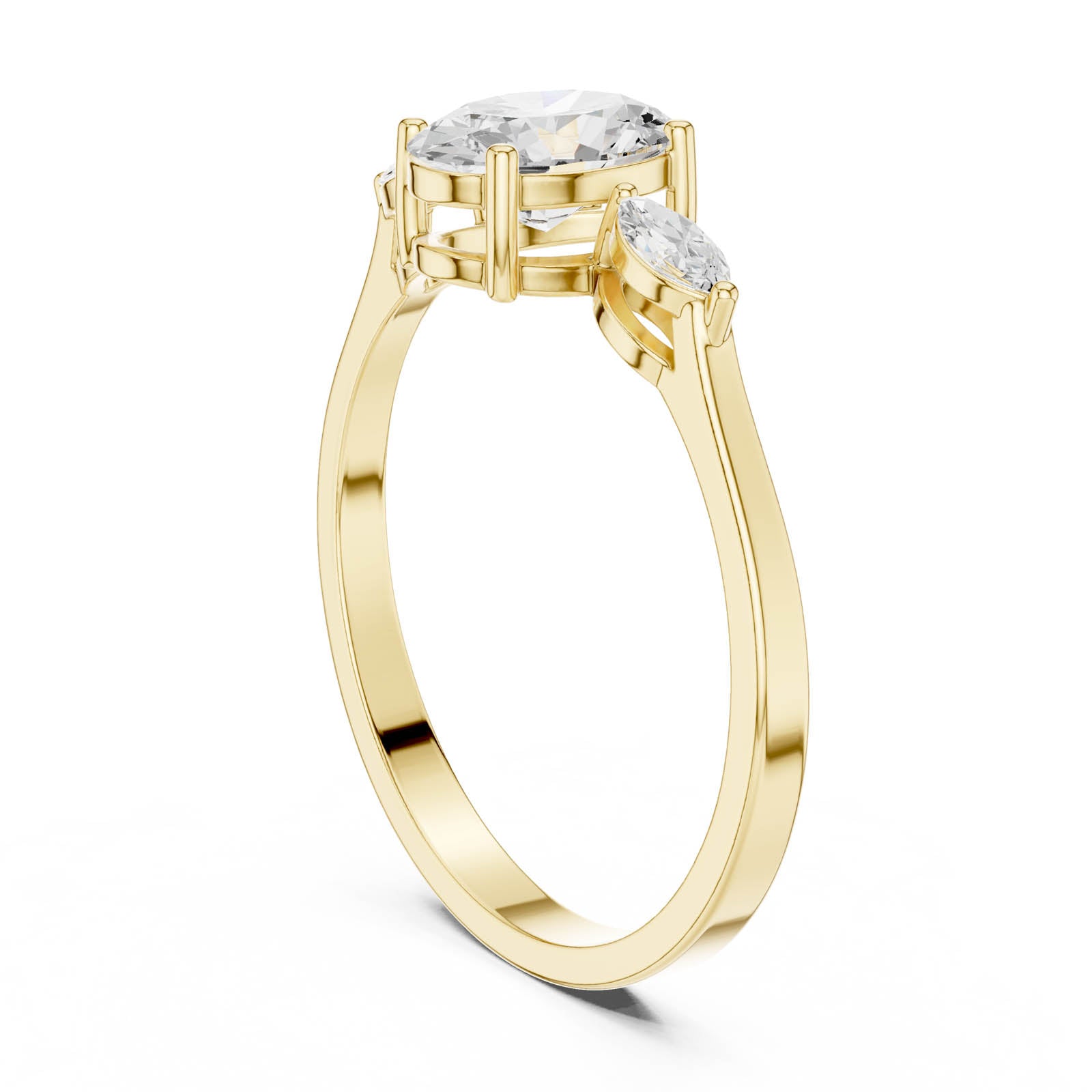 .76 Ct. Oval Diamond Ring with Marquise Side Stones (HLR-45) 7