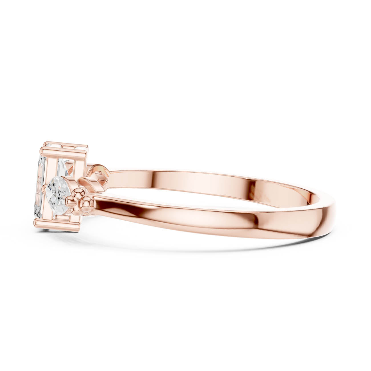 .55 Ct. Emerald Cut Diamond Ring with Marquise Side Stones (HLR-68) 12