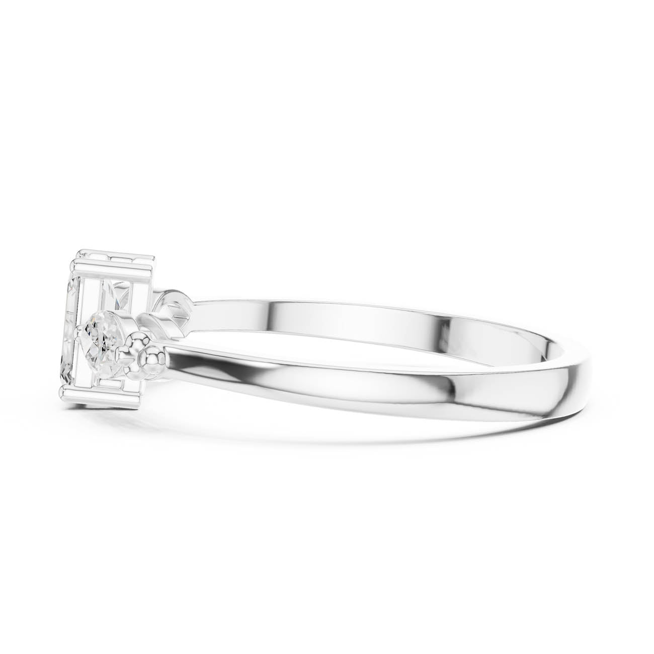 .55 Ct. Emerald Cut Diamond Ring with Marquise Side Stones (HLR-68) 11