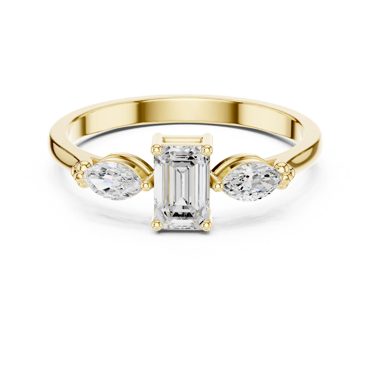 .55 Ct. Emerald Cut Diamond Ring with Marquise Side Stones (HLR-68) 5