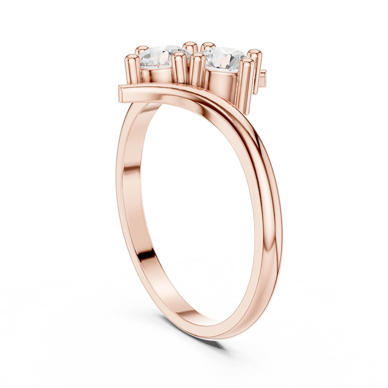 .60 Ct. Two-Stone Round Diamond Bypass Ring (HLR-74) 8