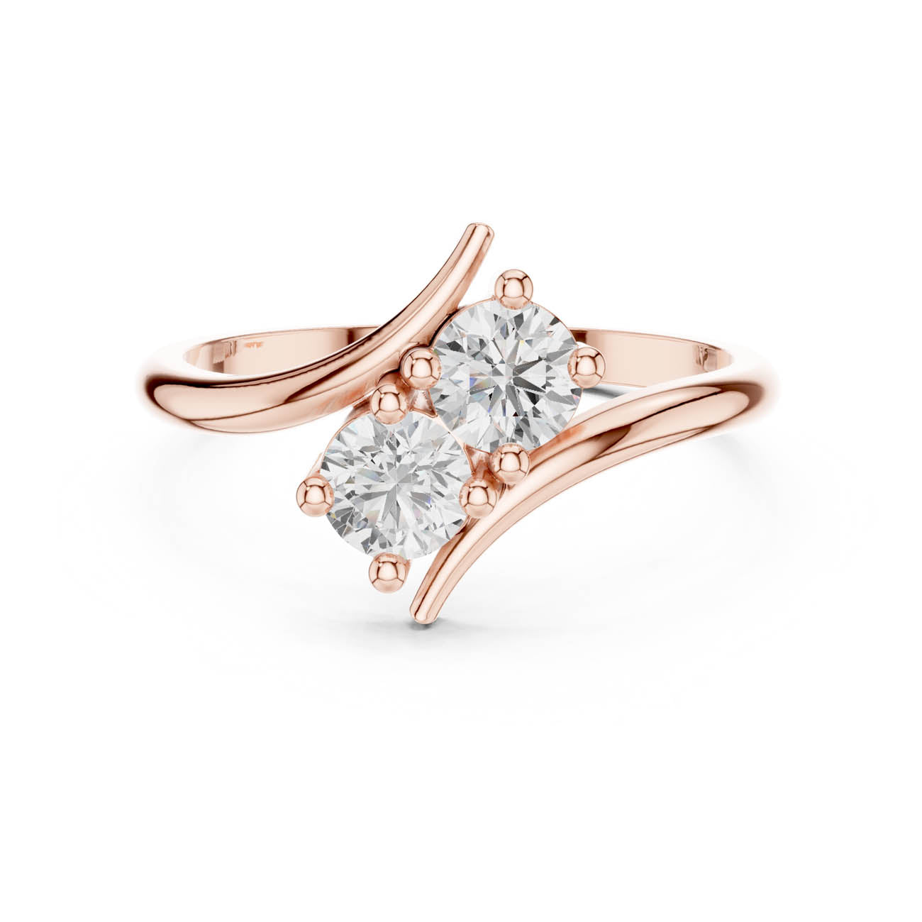 .60 Ct. Two-Stone Round Diamond Bypass Ring (HLR-74) 7