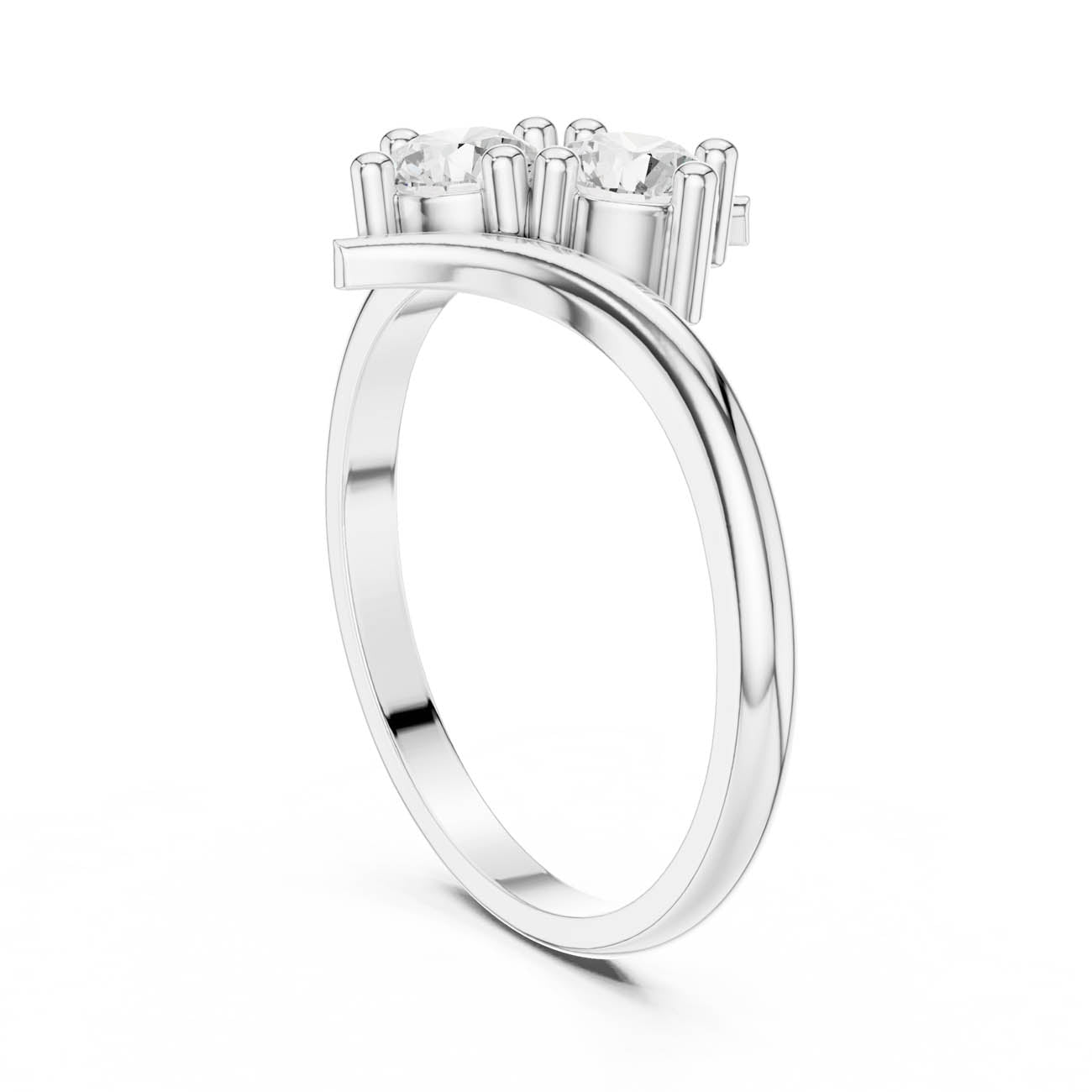 .60 Ct. Two-Stone Round Diamond Bypass Ring (HLR-74) 9