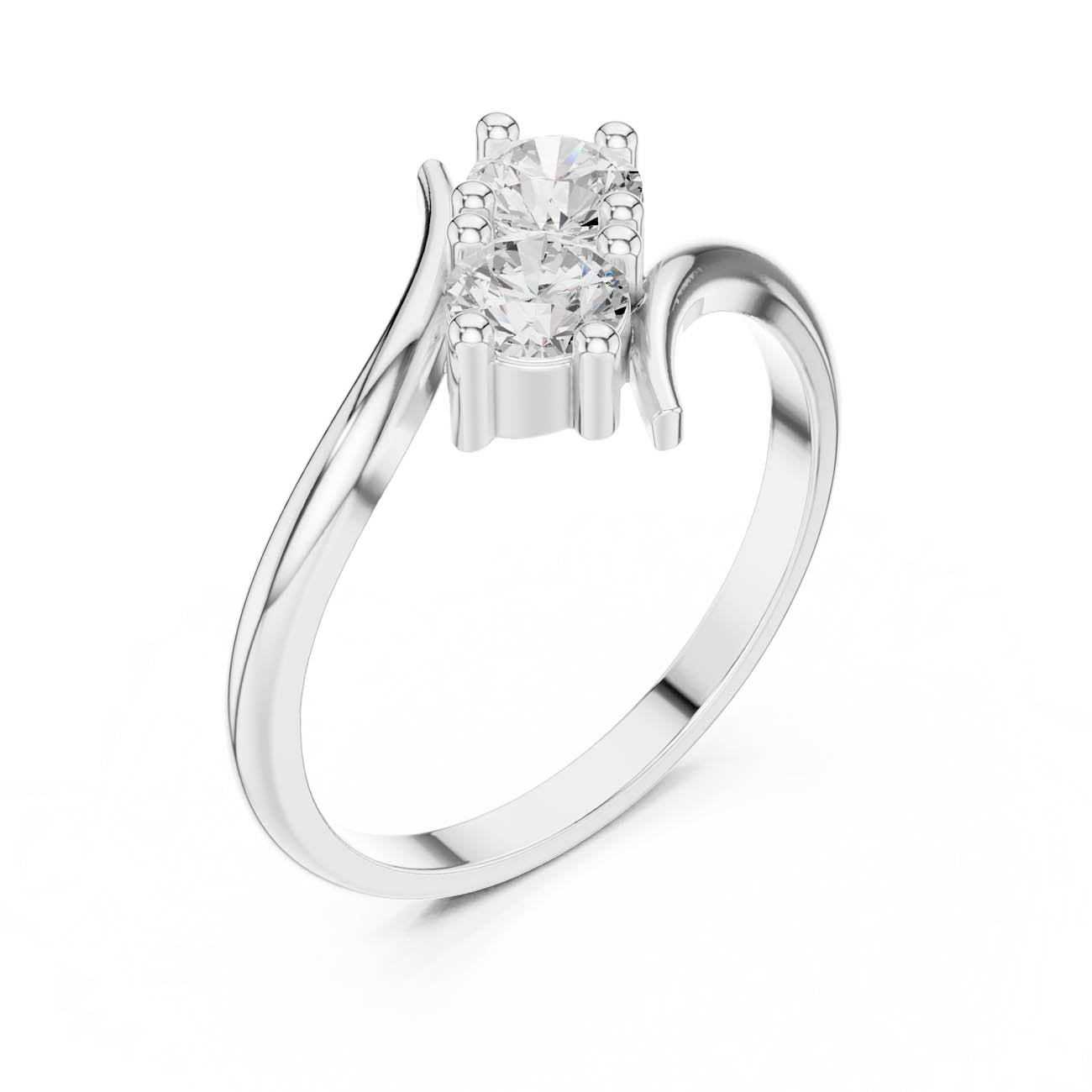 .60 Ct. Two-Stone Round Diamond Bypass Ring (HLR-74) 6