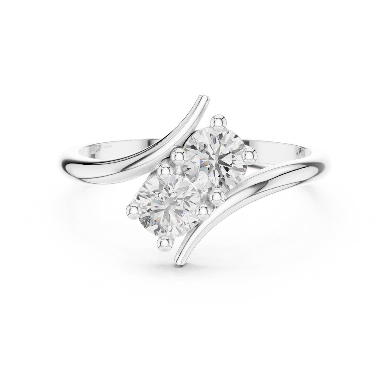 .60 Ct. Two-Stone Round Diamond Bypass Ring (HLR-74) 5