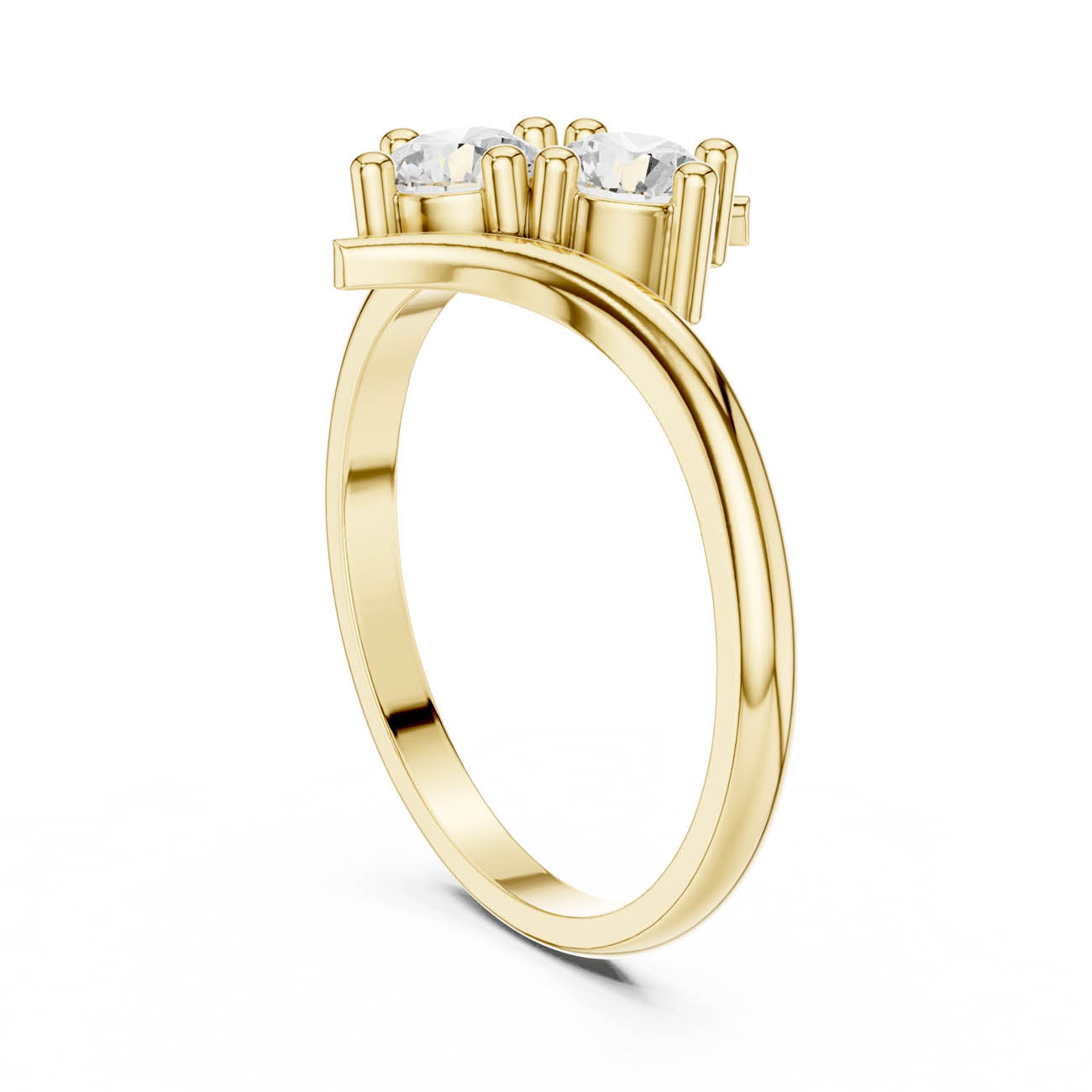 .60 Ct. Two-Stone Round Diamond Bypass Ring (HLR-74) 3