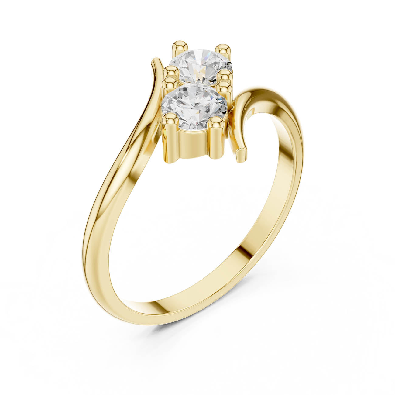 .60 Ct. Two-Stone Round Diamond Bypass Ring (HLR-74)