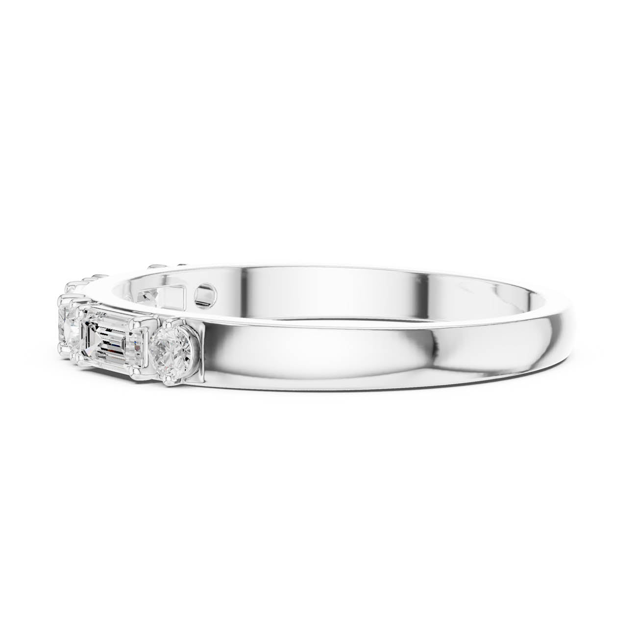 .36 Ct. Alternating Emerald and Round Diamond Half Eternity Ring (HLR-75) 11