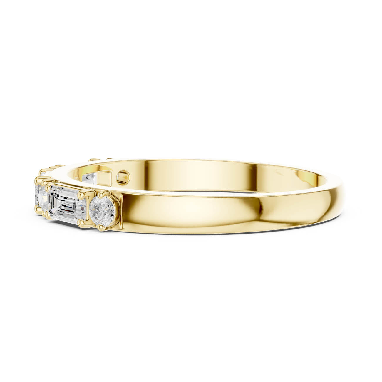 .36 Ct. Alternating Emerald and Round Diamond Half Eternity Ring (HLR-75) 4