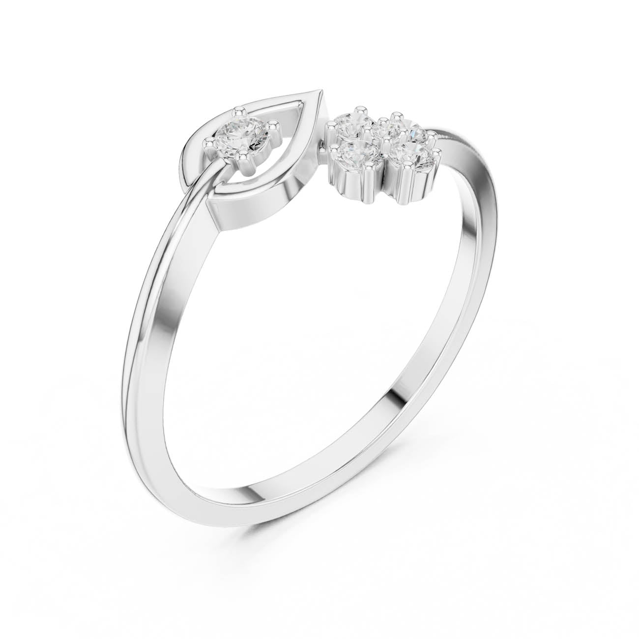 .12 Ct. Diamond Floral Open Ring with Marquise Frame Accent (HLR-79) 8