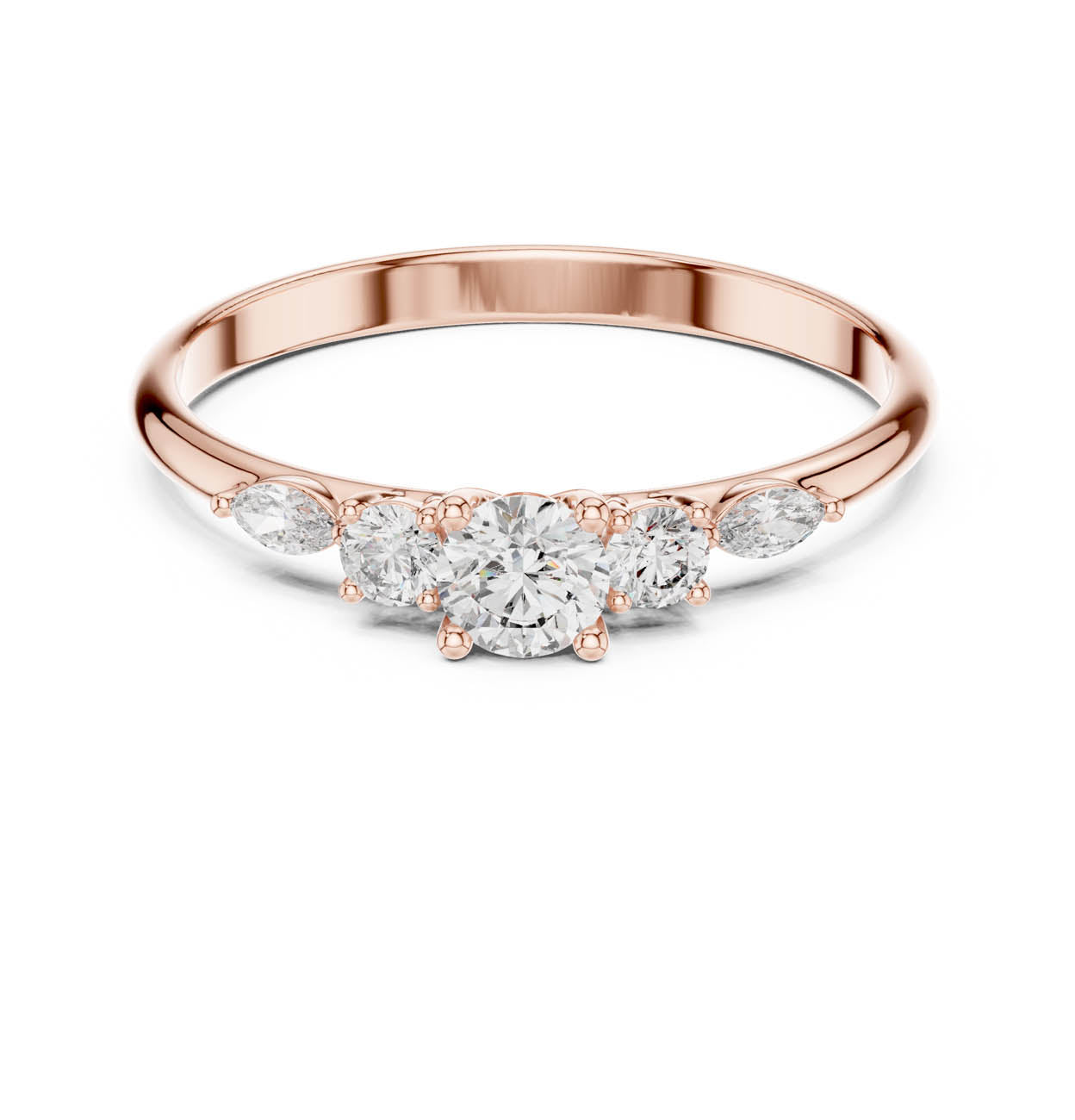 .30 Ct. Round Diamond Ring with Marquise Side Stones (HLR-89) 7