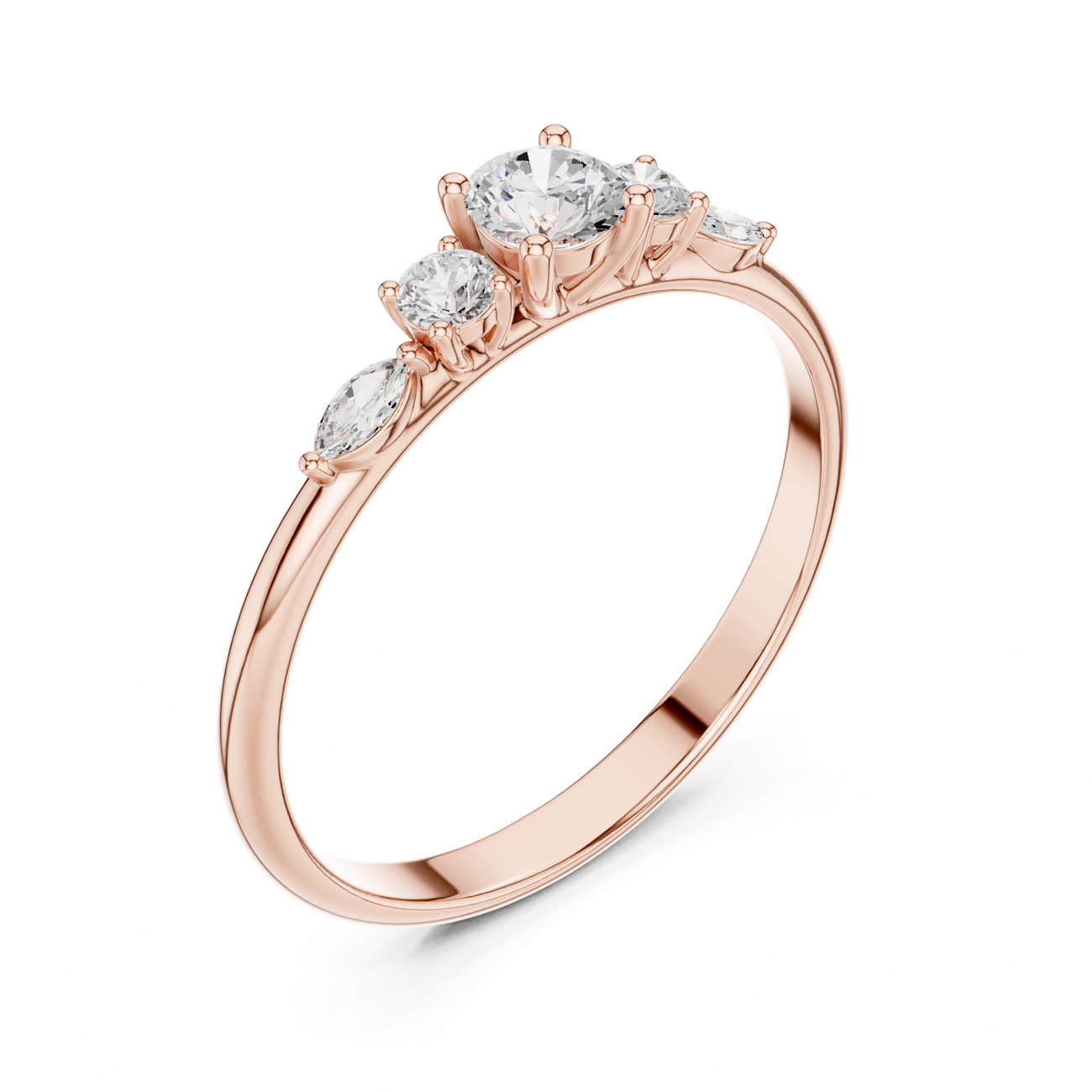 .30 Ct. Round Diamond Ring with Marquise Side Stones (HLR-89) 6