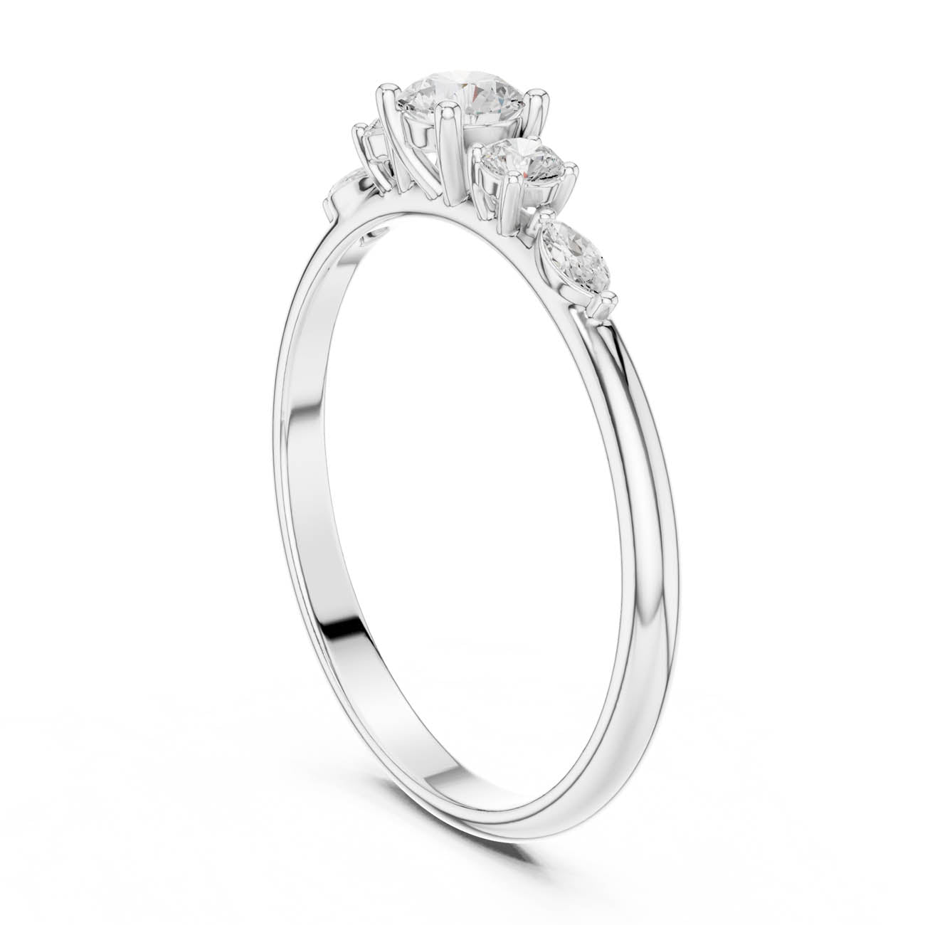 .30 Ct. Round Diamond Ring with Marquise Side Stones (HLR-89) 10
