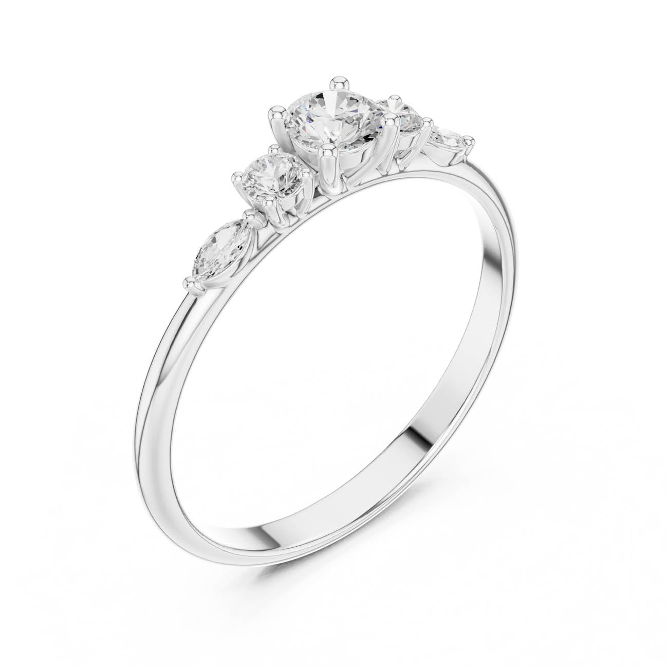 .30 Ct. Round Diamond Ring with Marquise Side Stones (HLR-89) 11