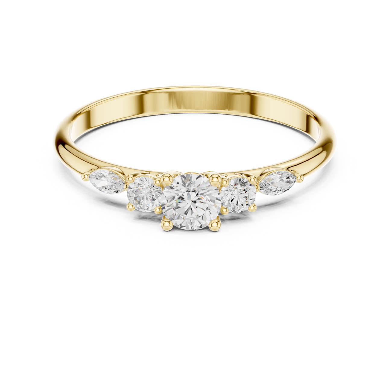 .30 Ct. Round Diamond Ring with Marquise Side Stones (HLR-89) 5