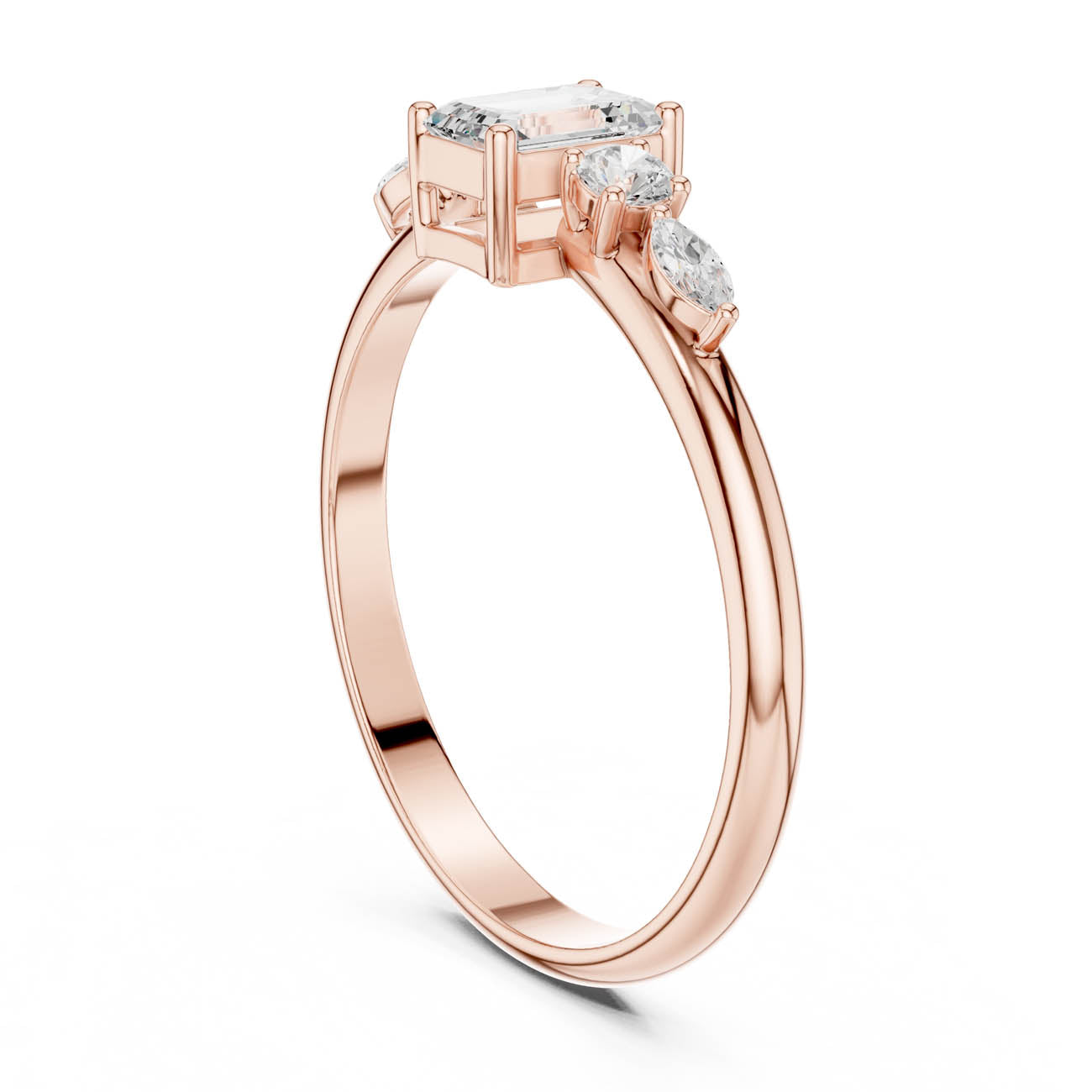 .46 Ct. Emerald-Cut Diamond Ring with Round and Marquise Accents (HLR-90) 10
