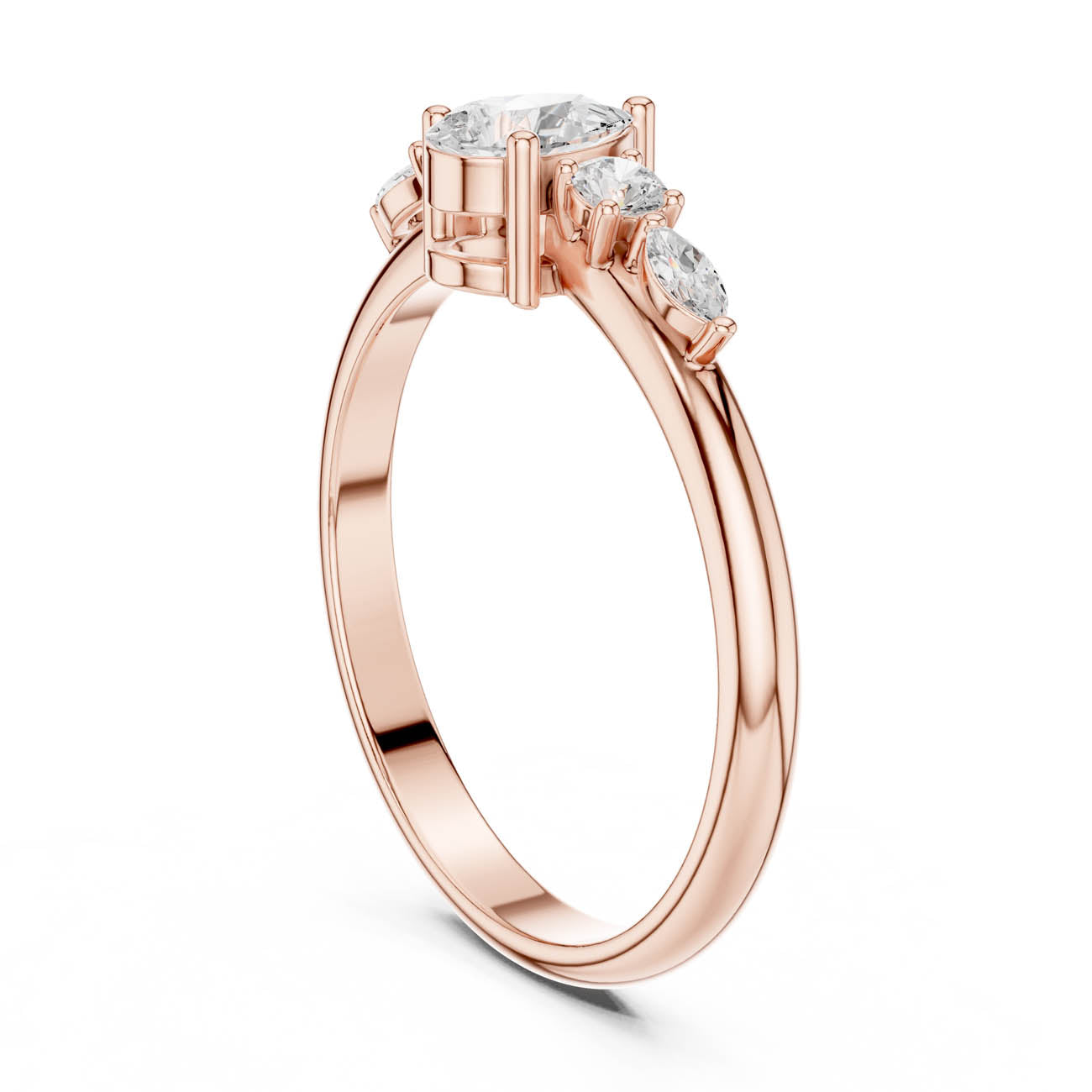 .38 Ct. Pear Diamond Ring with Round and Marquise Side Stones (HLR-91) 10