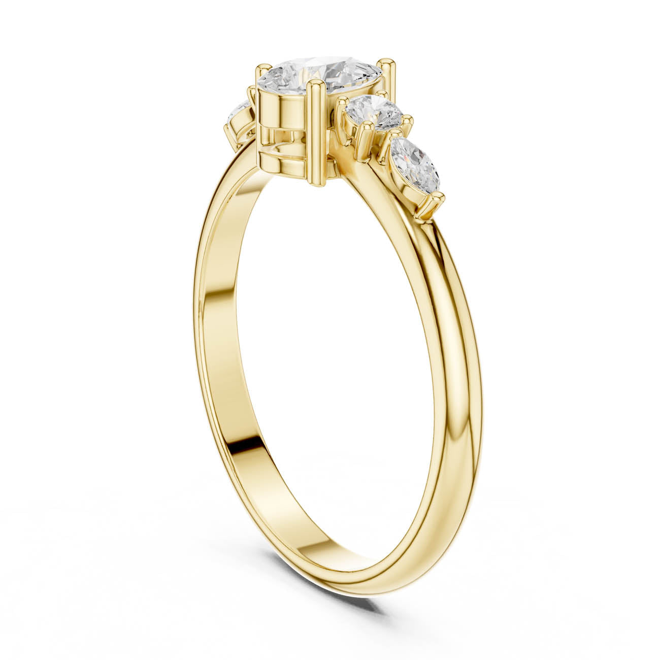 .38 Ct. Pear Diamond Ring with Round and Marquise Side Stones (HLR-91) 3