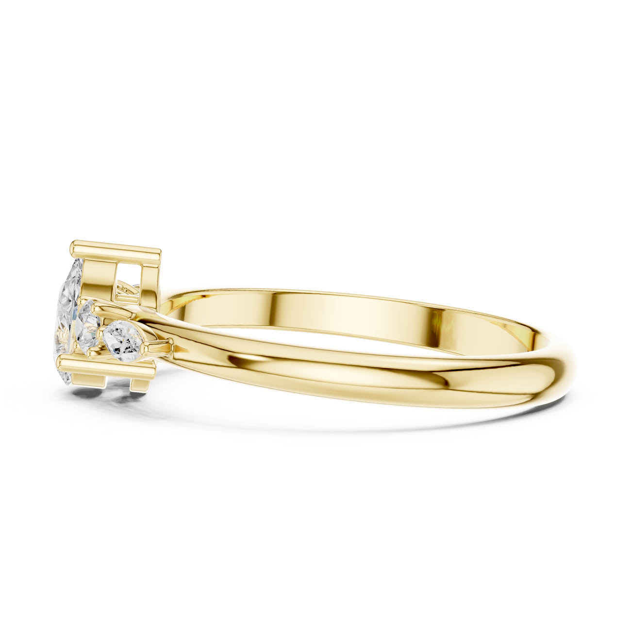 .38 Ct. Pear Diamond Ring with Round and Marquise Side Stones (HLR-91) 4