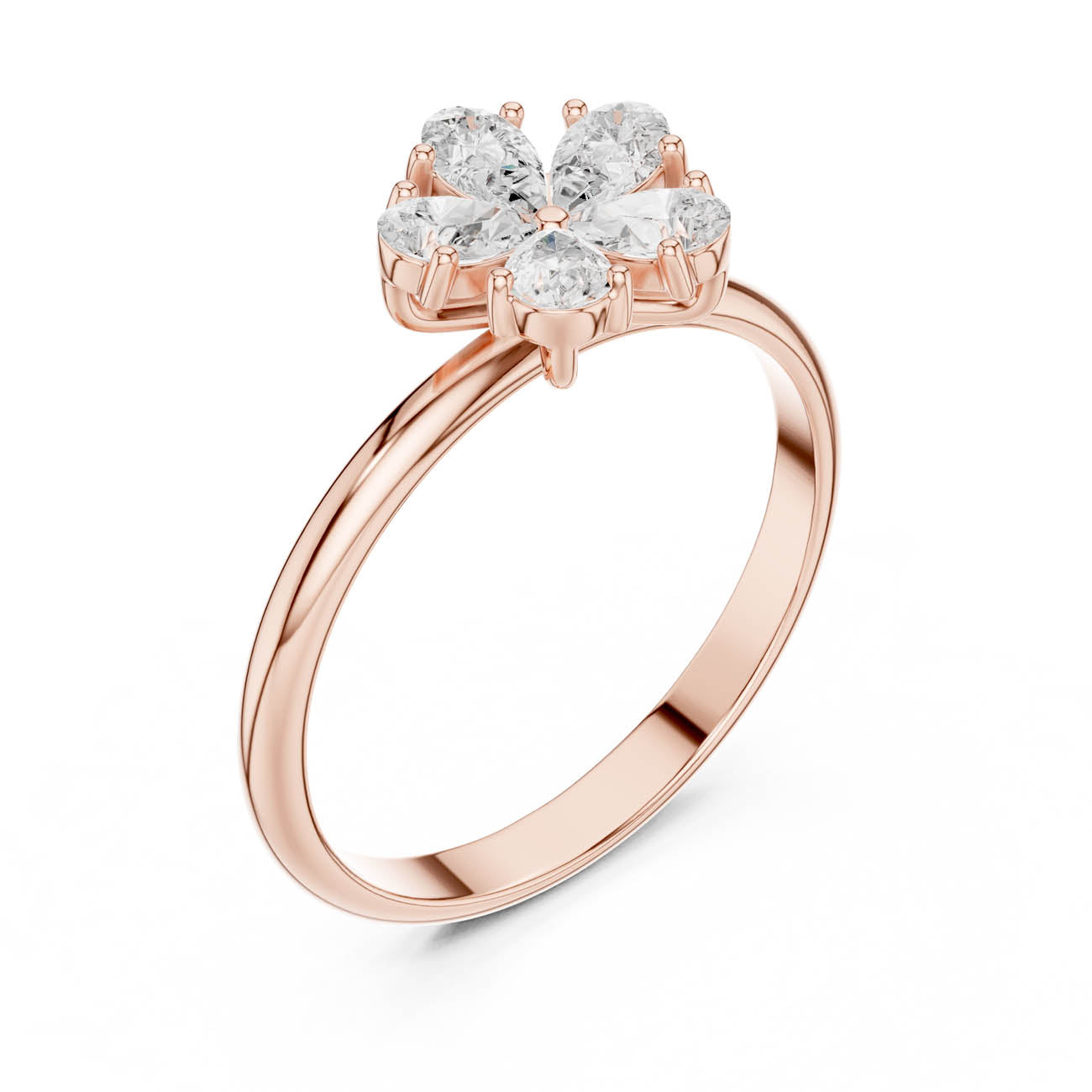 .46 Ct. All-Pear Diamond Floral Cluster Ring (HLR-92) 8
