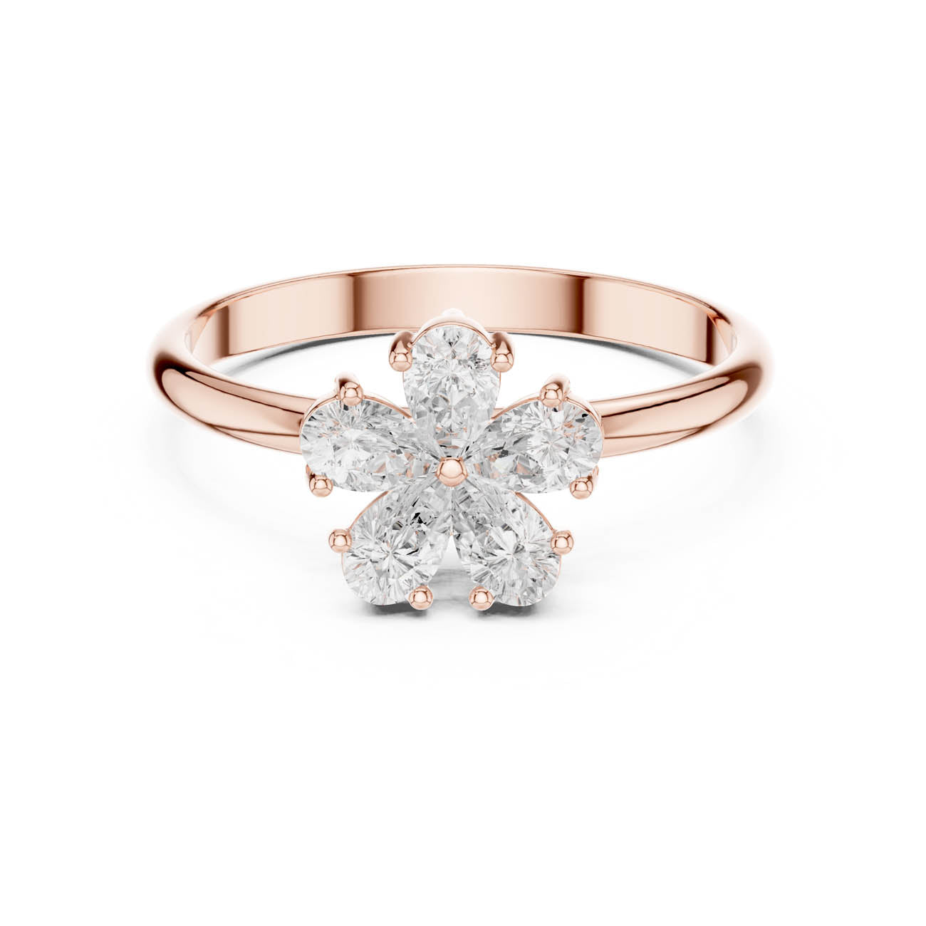 .46 Ct. All-Pear Diamond Floral Cluster Ring (HLR-92)