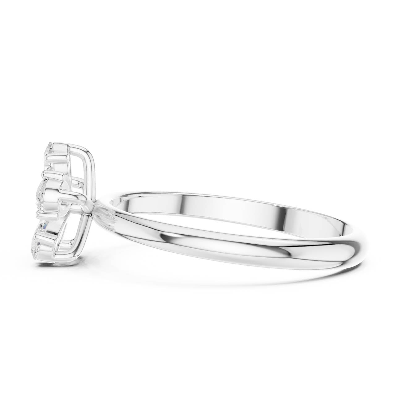 .46 Ct. All-Pear Diamond Floral Cluster Ring (HLR-92) 12