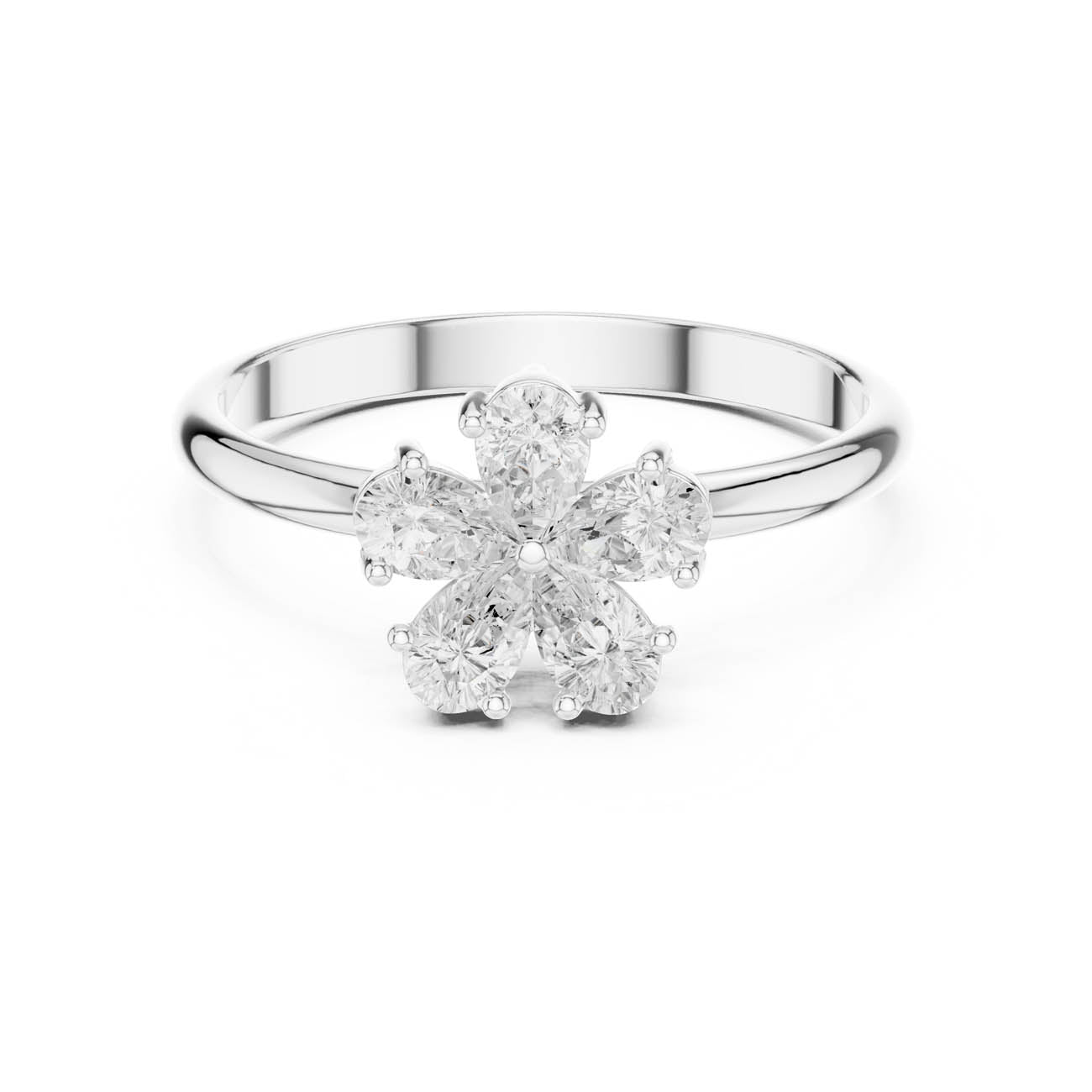 .46 Ct. All-Pear Diamond Floral Cluster Ring (HLR-92) 7