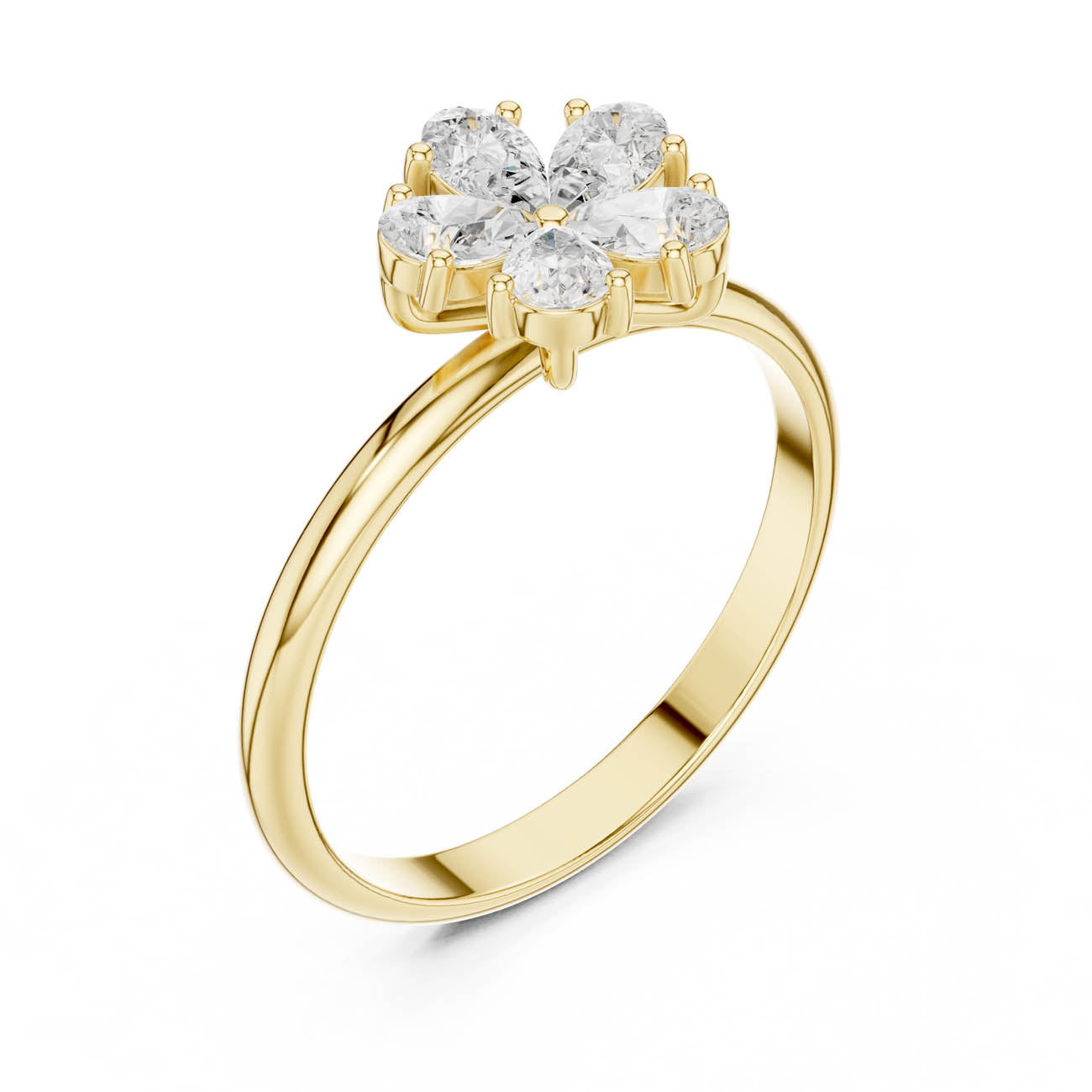 .46 Ct. All-Pear Diamond Floral Cluster Ring (HLR-92)