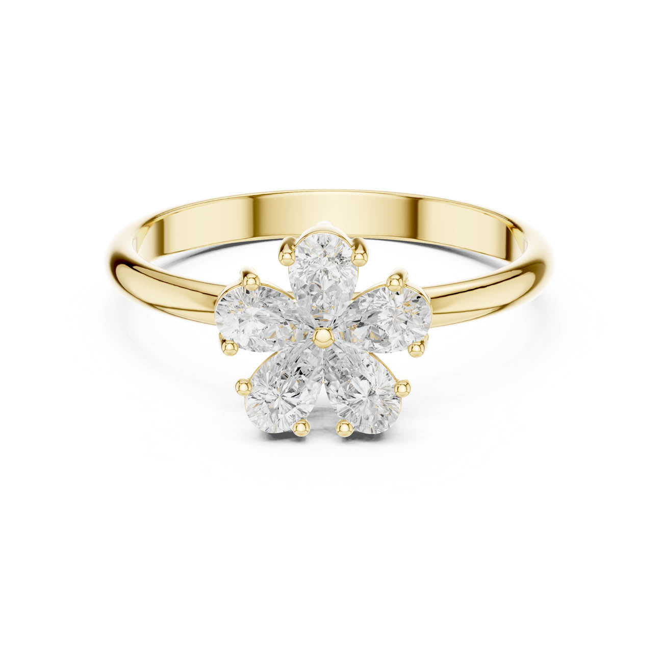 .46 Ct. All-Pear Diamond Floral Cluster Ring (HLR-92) 5