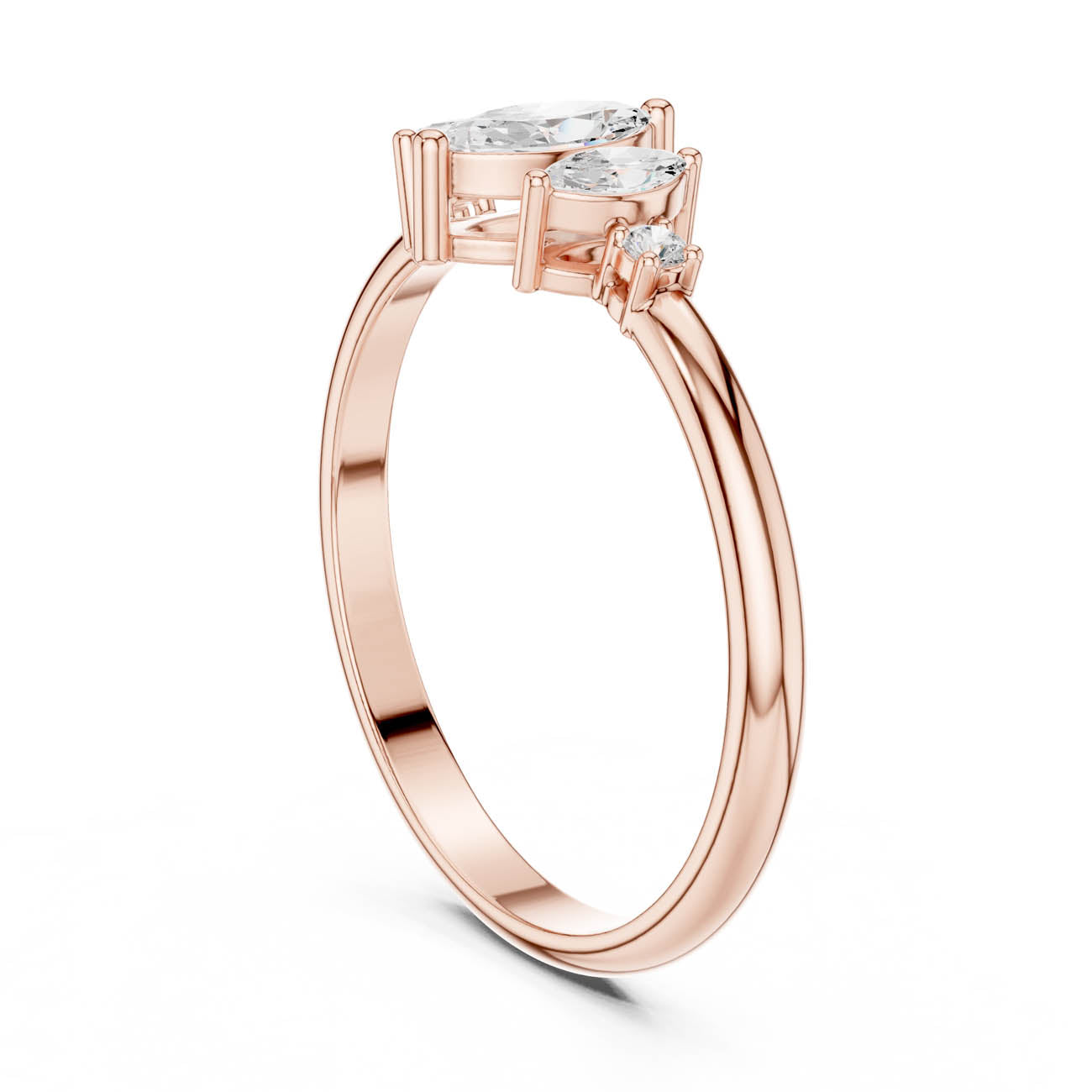.31 Ct. Marquise Diamond Trio Ring with Round Side Accents (HLR-93) 10