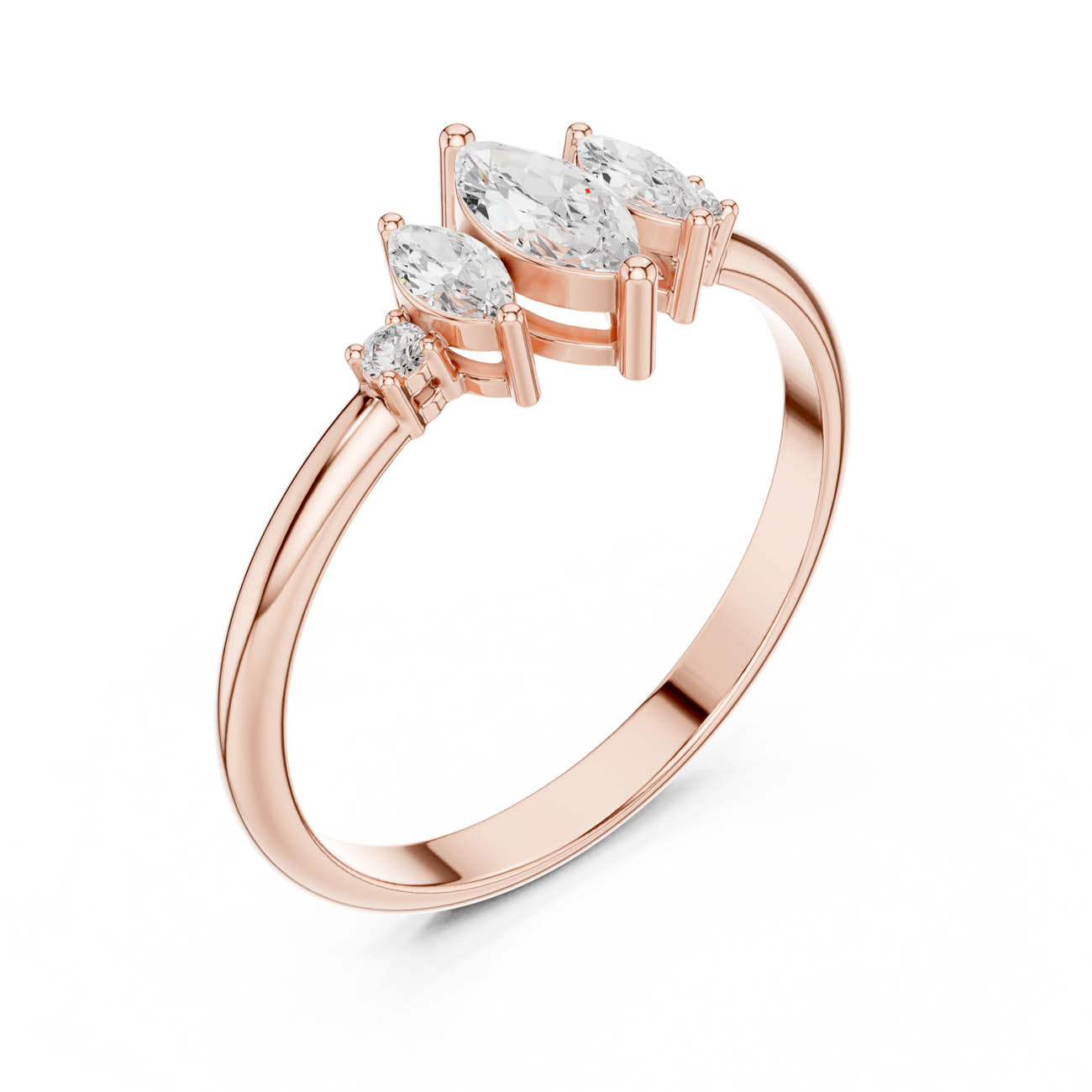 .31 Ct. Marquise Diamond Trio Ring with Round Side Accents (HLR-93) 8