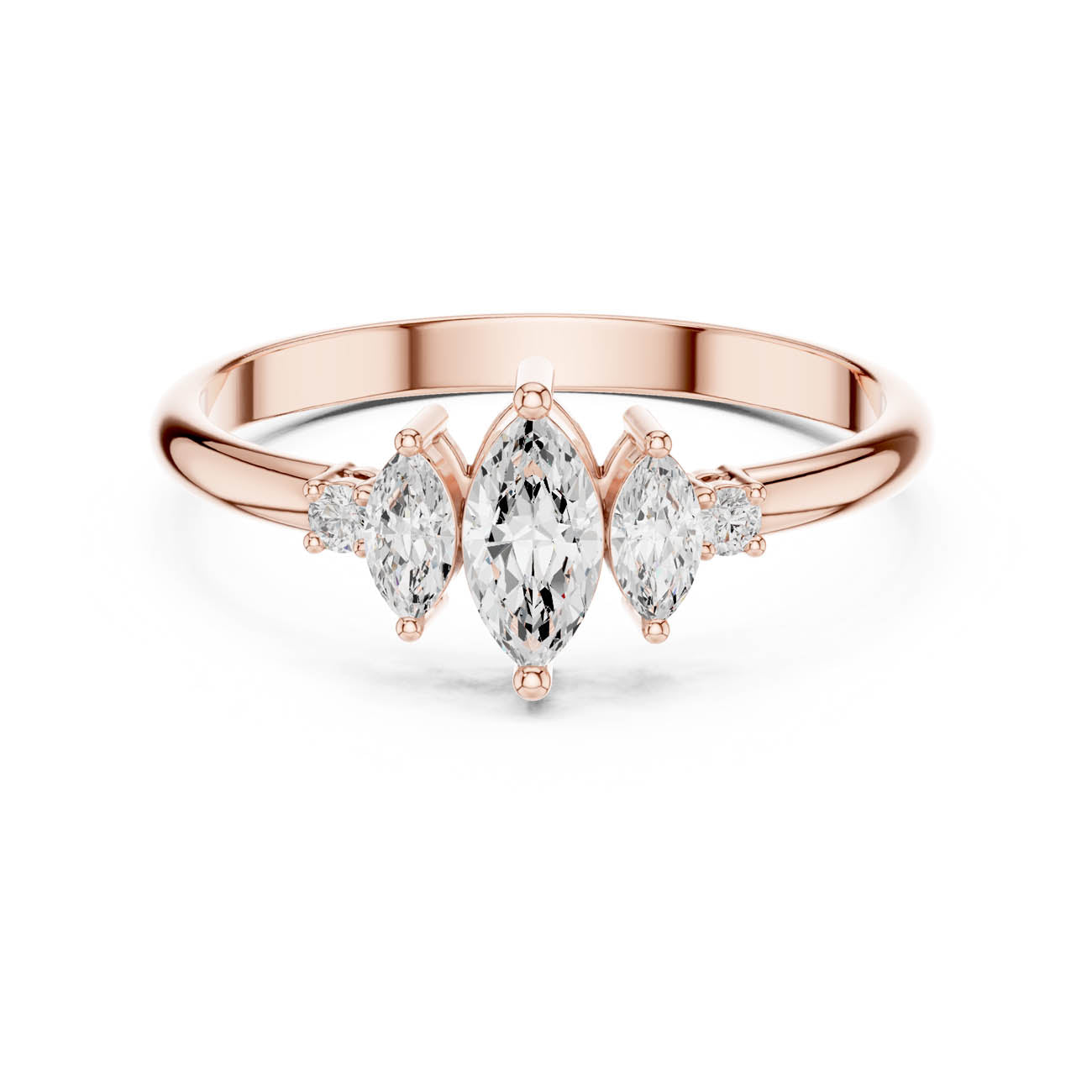 .31 Ct. Marquise Diamond Trio Ring with Round Side Accents (HLR-93) 7