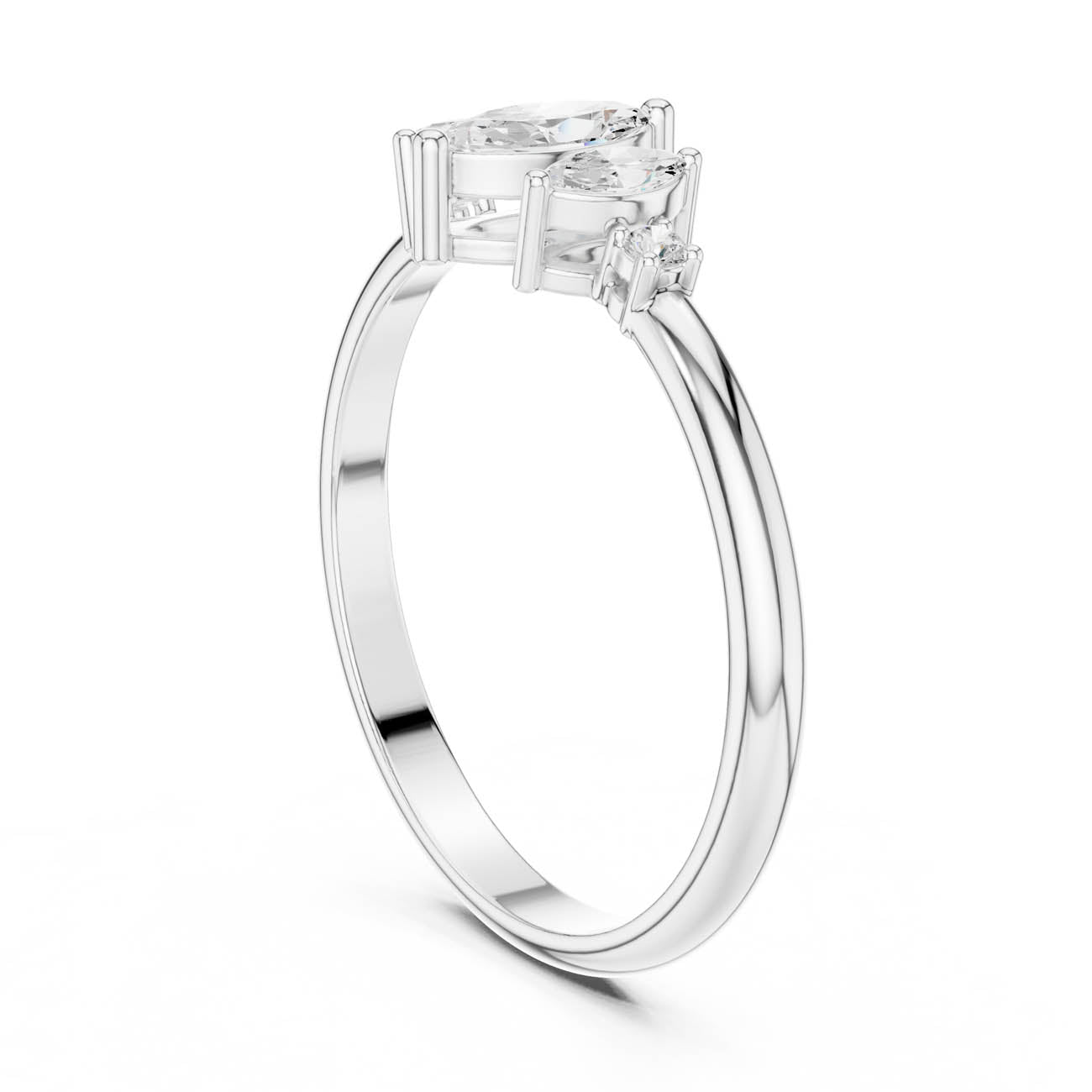 .31 Ct. Marquise Diamond Trio Ring with Round Side Accents (HLR-93) 9