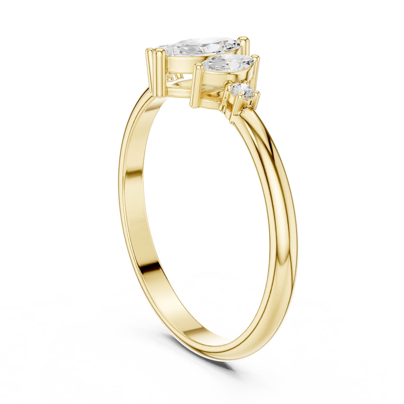 .31 Ct. Marquise Diamond Trio Ring with Round Side Accents (HLR-93) 3