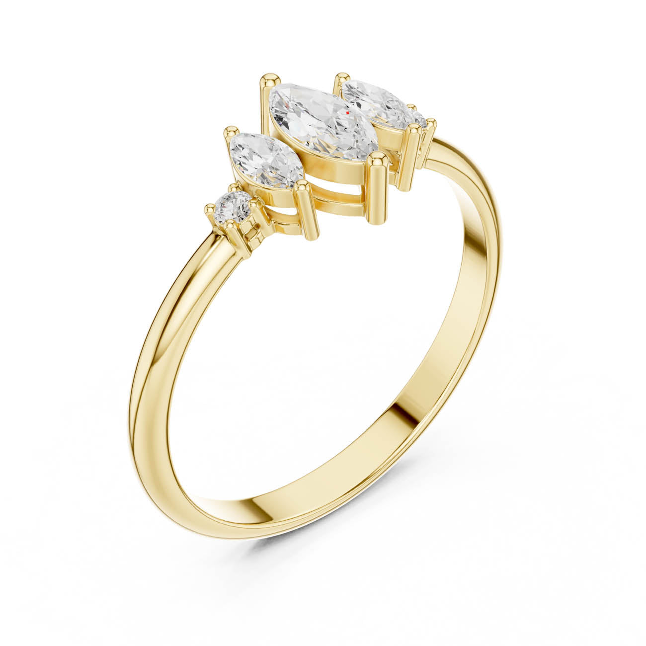 .31 Ct. Marquise Diamond Trio Ring with Round Side Accents (HLR-93)