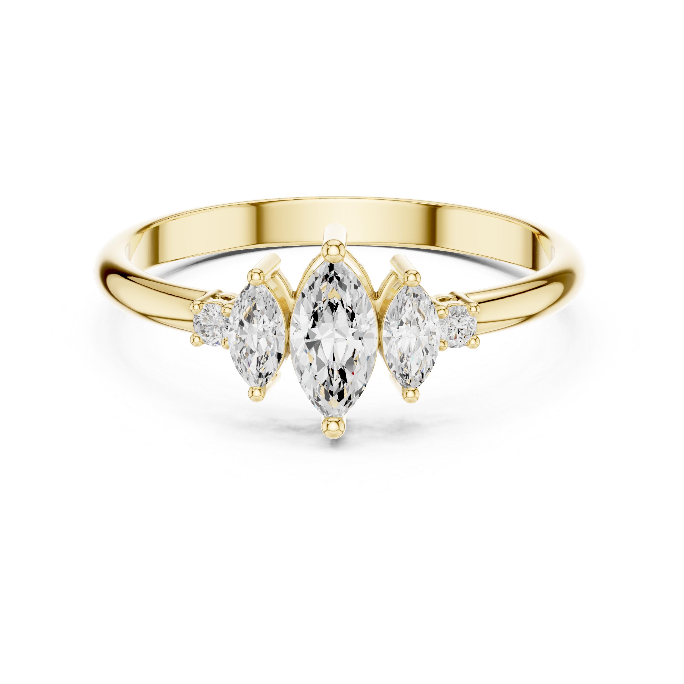 .31 Ct. Marquise Diamond Trio Ring with Round Side Accents (HLR-93)