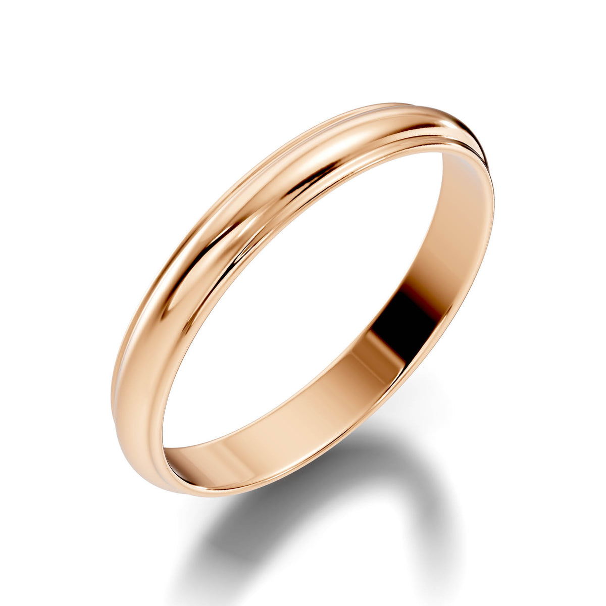 Classic Half-Round Wedding Band with Polished Comfort Fit Design (HREW300) 15