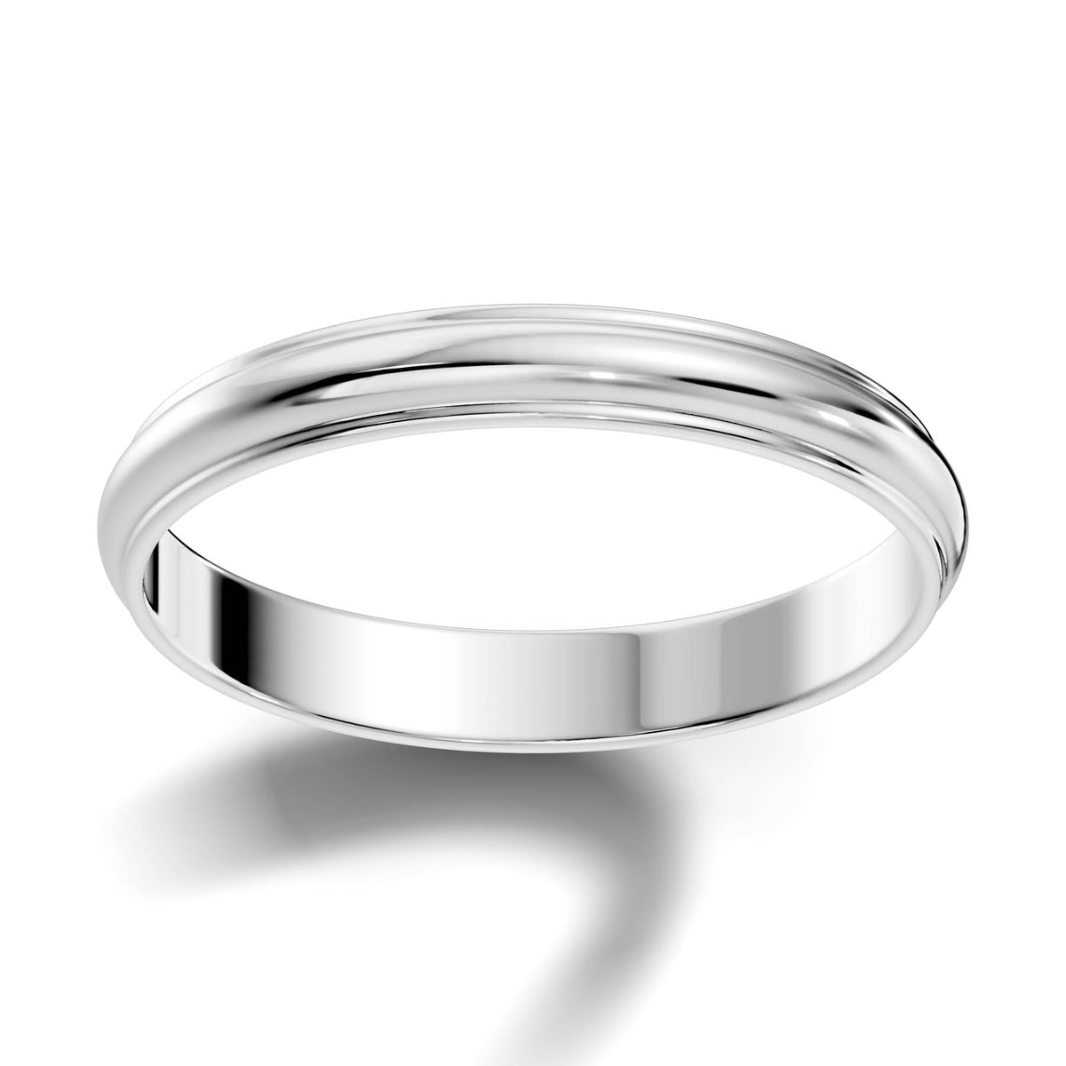 Classic Half-Round Wedding Band with Polished Comfort Fit Design (HREW300) 1