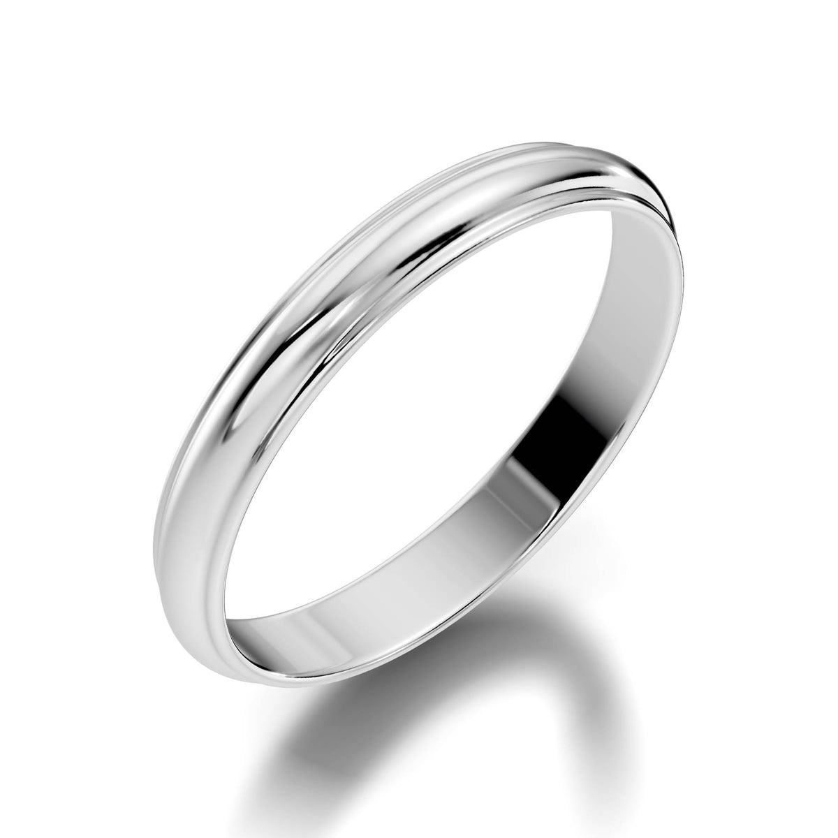Classic Half-Round Wedding Band with Polished Comfort Fit Design (HREW300) 4