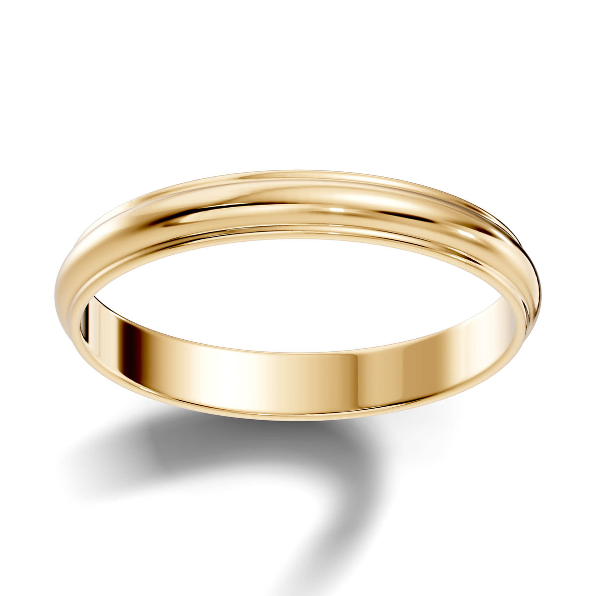 Classic Half-Round Wedding Band with Polished Comfort Fit Design (HREW300) 5