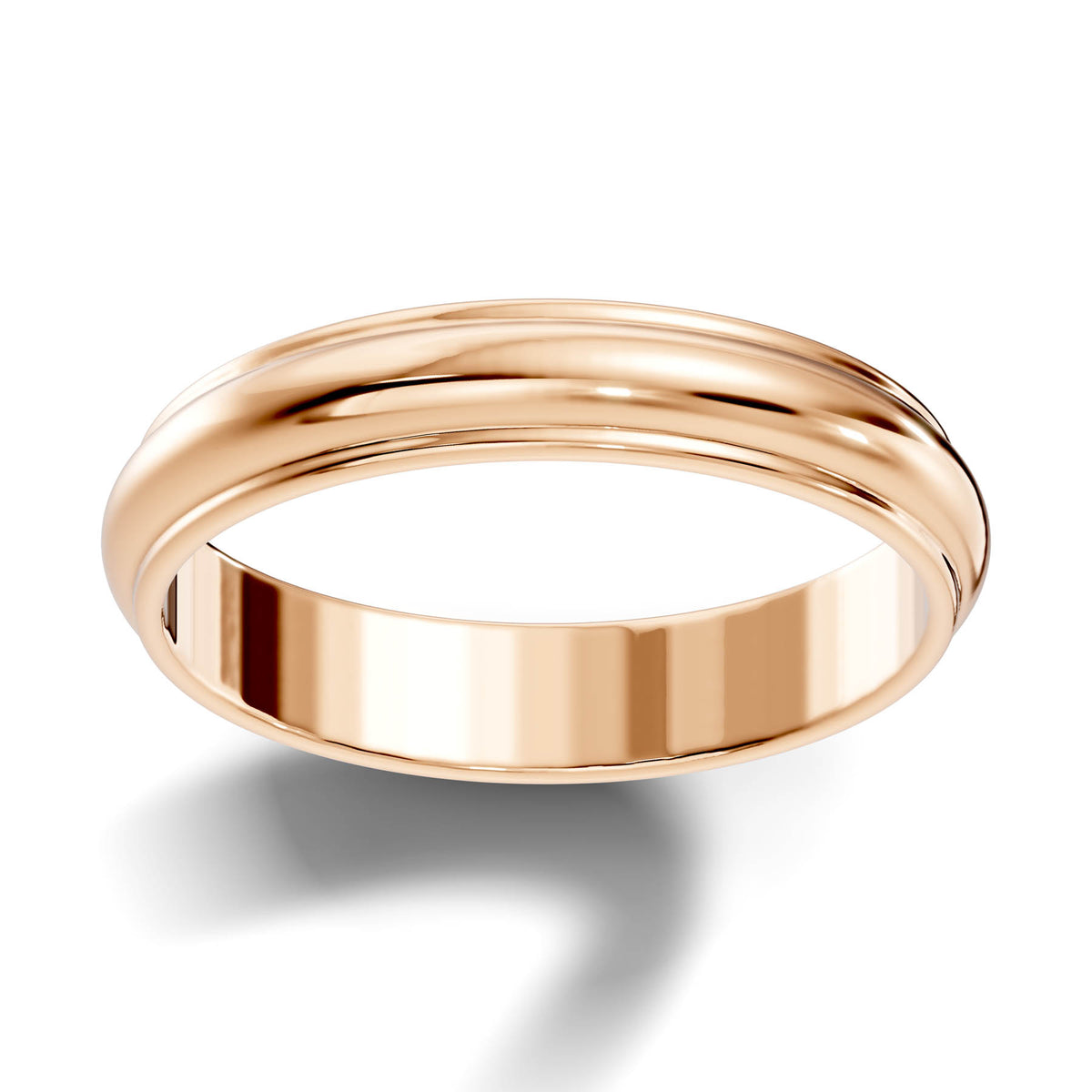 Classic Half-Round Wedding Band with Polished Comfort Fit Design (HREW400) 11