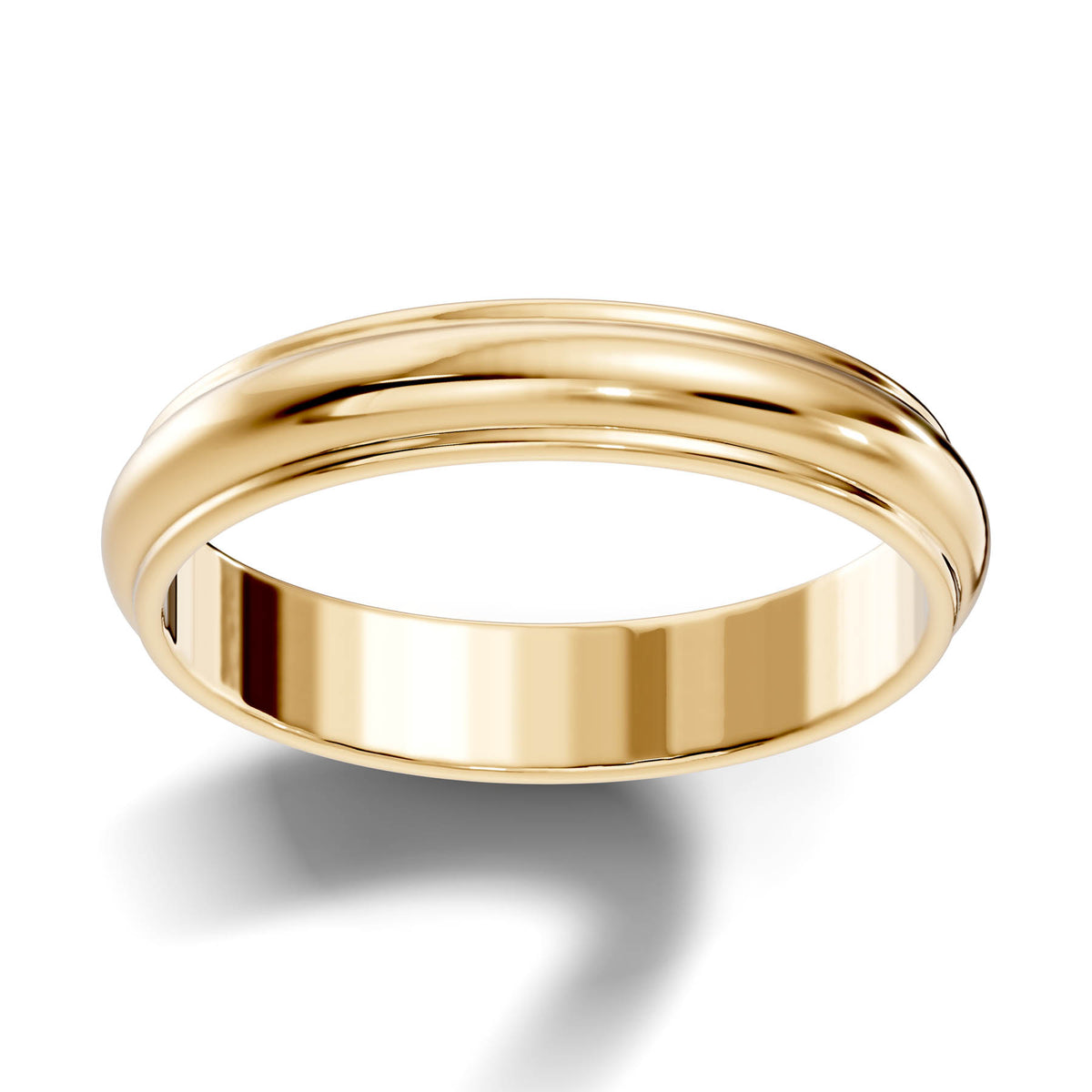 Classic Half-Round Wedding Band with Polished Comfort Fit Design (HREW400) 5
