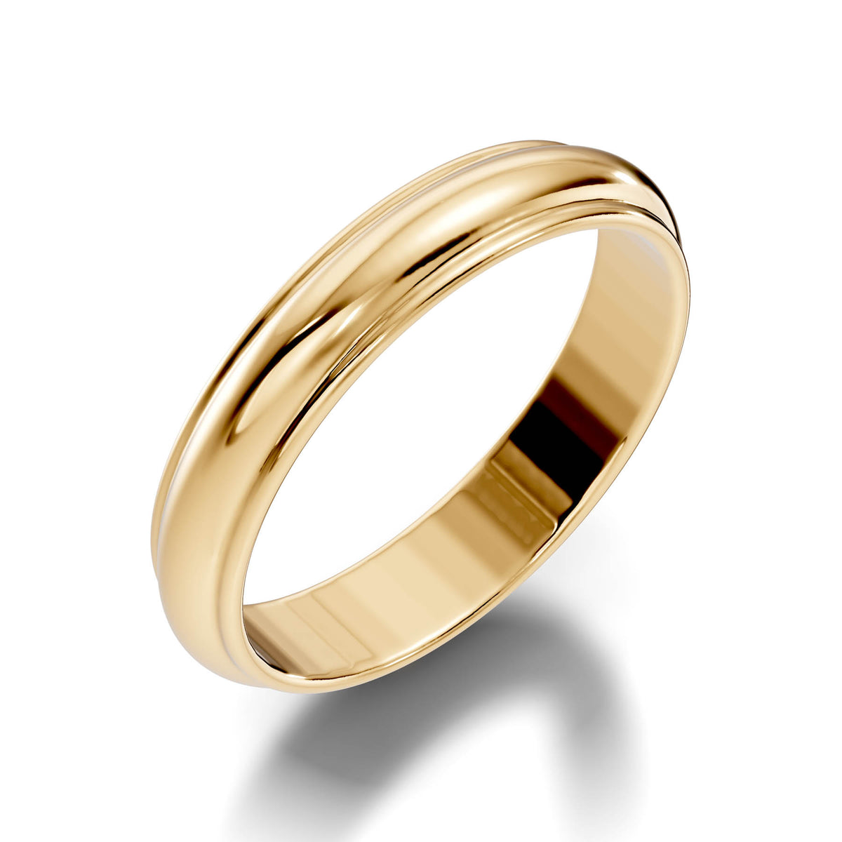Classic Half-Round Wedding Band with Polished Comfort Fit Design (HREW400) 2