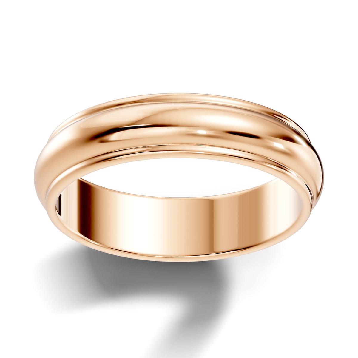 Classic Half-Round Wedding Band with Polished Comfort Fit Design (HREW500) 11